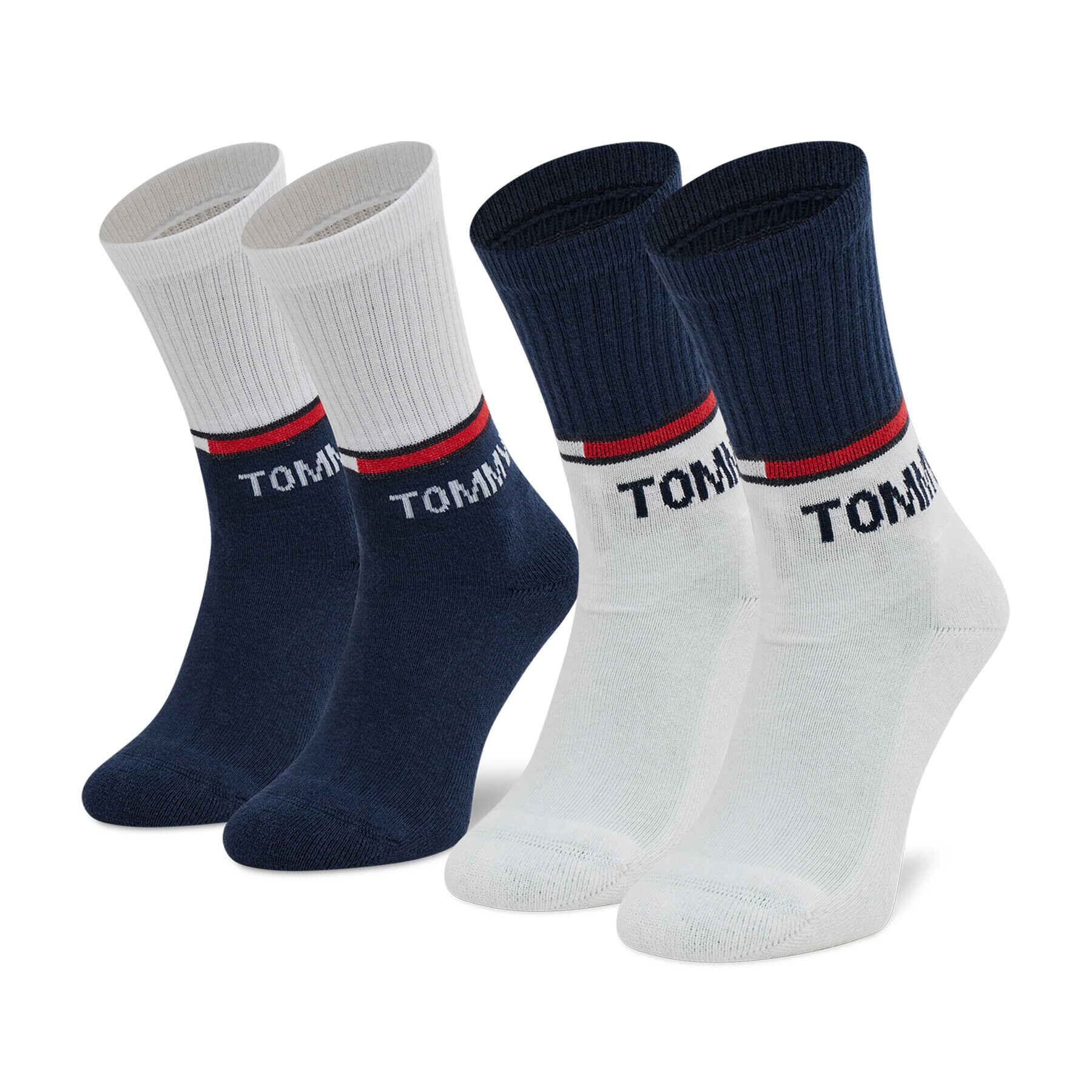 Tommy Jeans Sada 2 párů dětských vysokých ponožek 701210515 Bílá - Pepit.cz