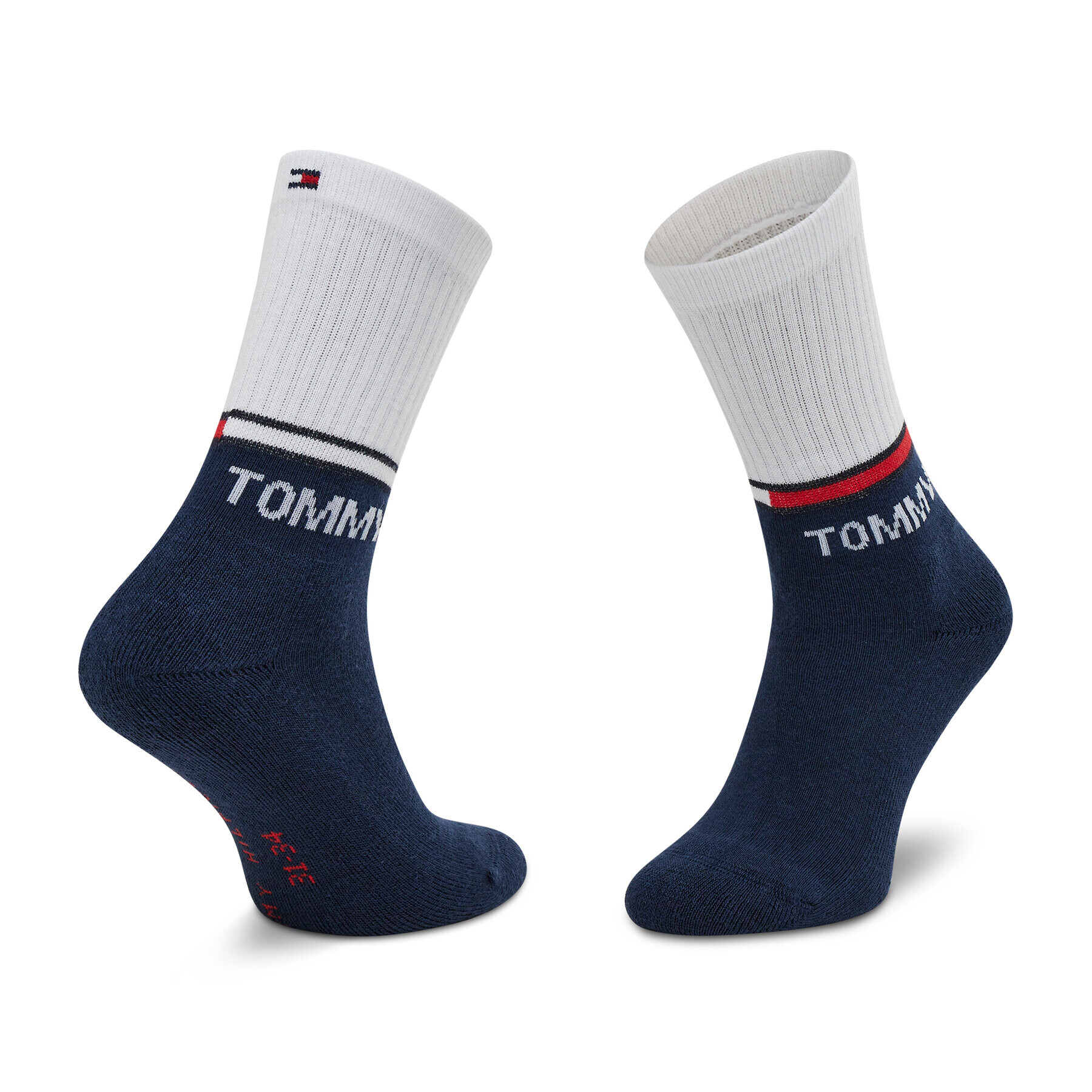 Tommy Jeans Sada 2 párů dětských vysokých ponožek 701210515 Bílá - Pepit.cz