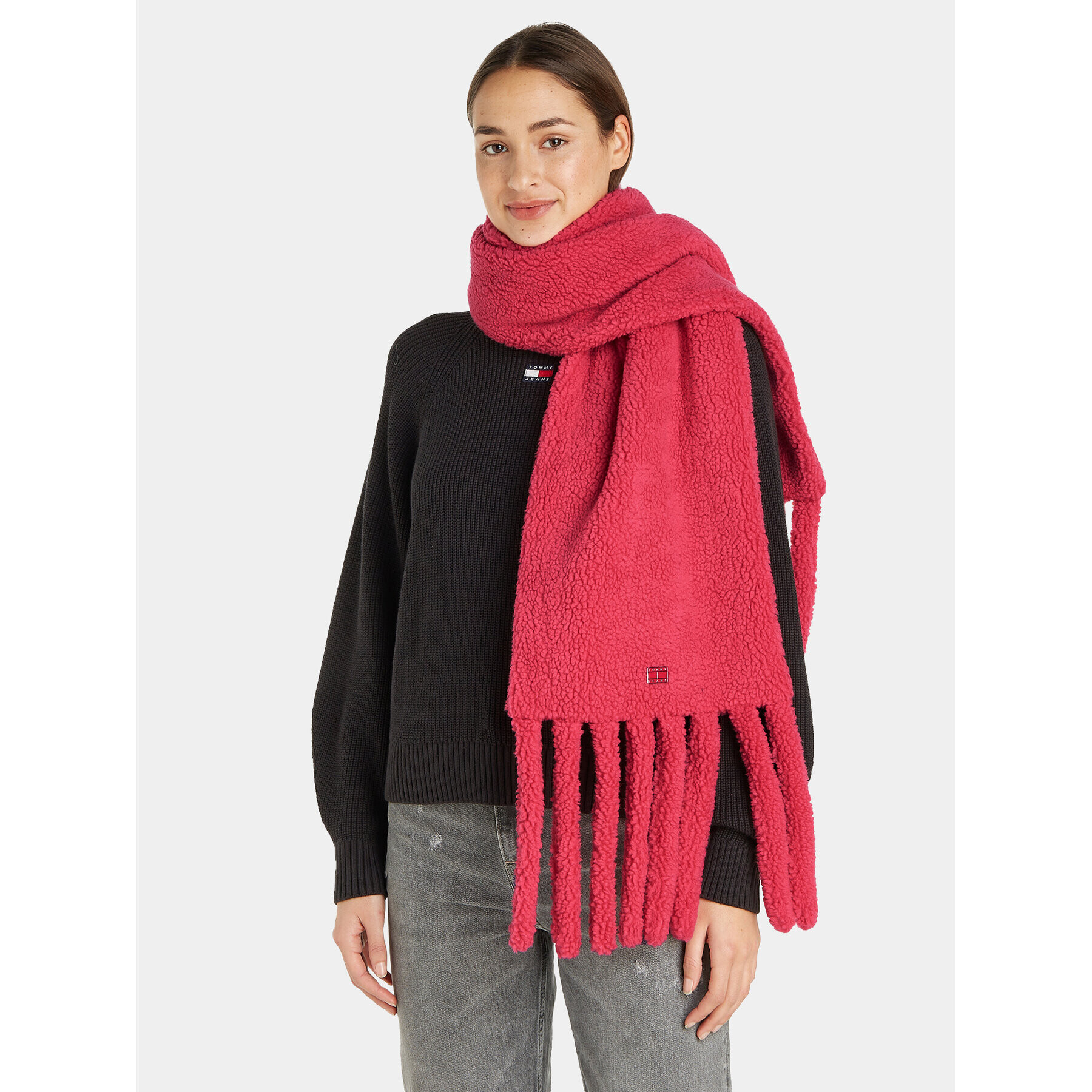 Tommy Jeans Šál Tjw Cosy Knit Fancy Scarf AW0AW15476 Růžová - Pepit.cz