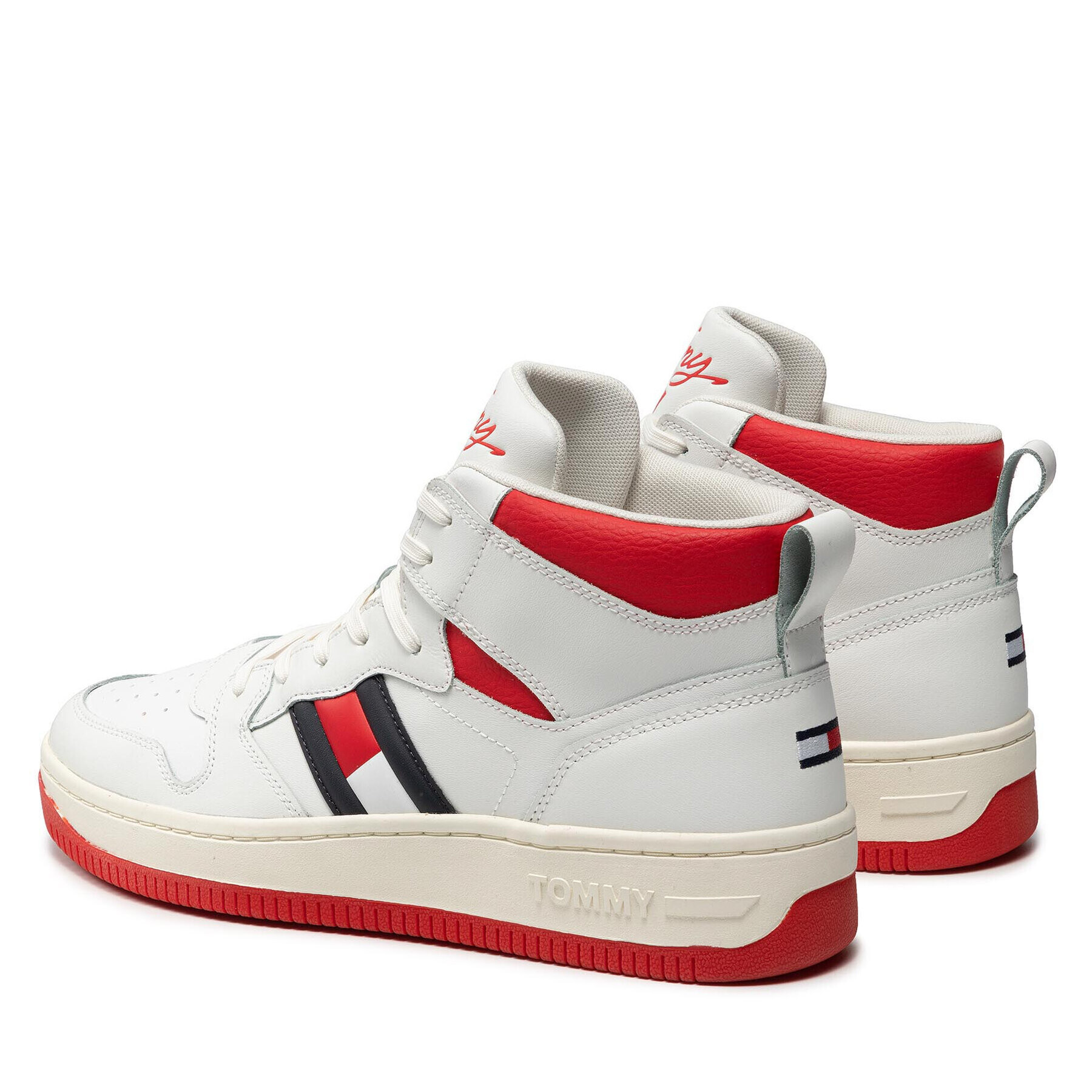 Tommy Jeans Sneakersy Basket High Cupsole Tjm Leather EM0EM00811 Bílá - Pepit.cz