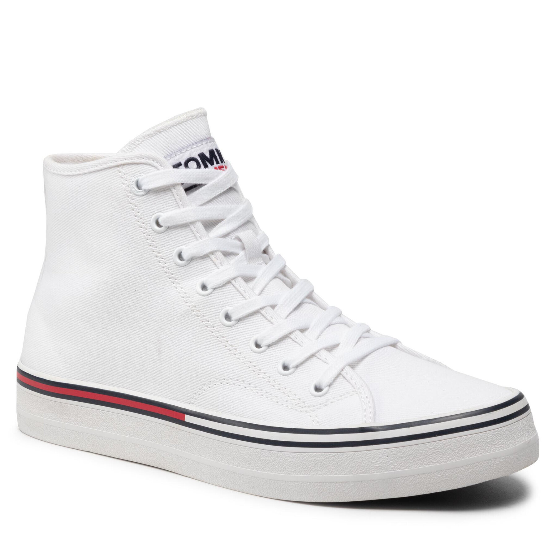 Tommy Jeans Sneakersy Essential Mid Cut EM0EM00967 Bílá - Pepit.cz