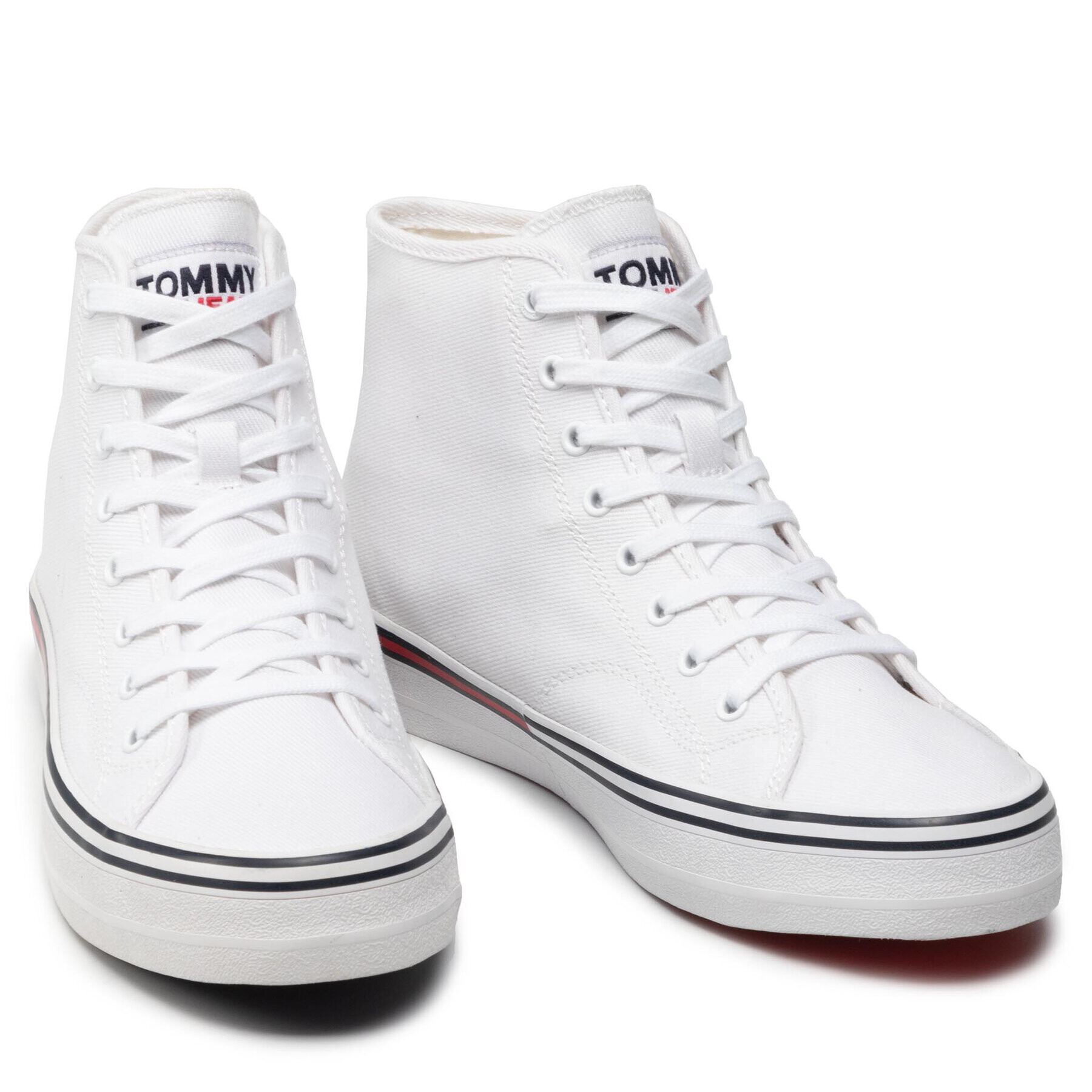 Tommy Jeans Sneakersy Essential Mid Cut EM0EM00967 Bílá - Pepit.cz