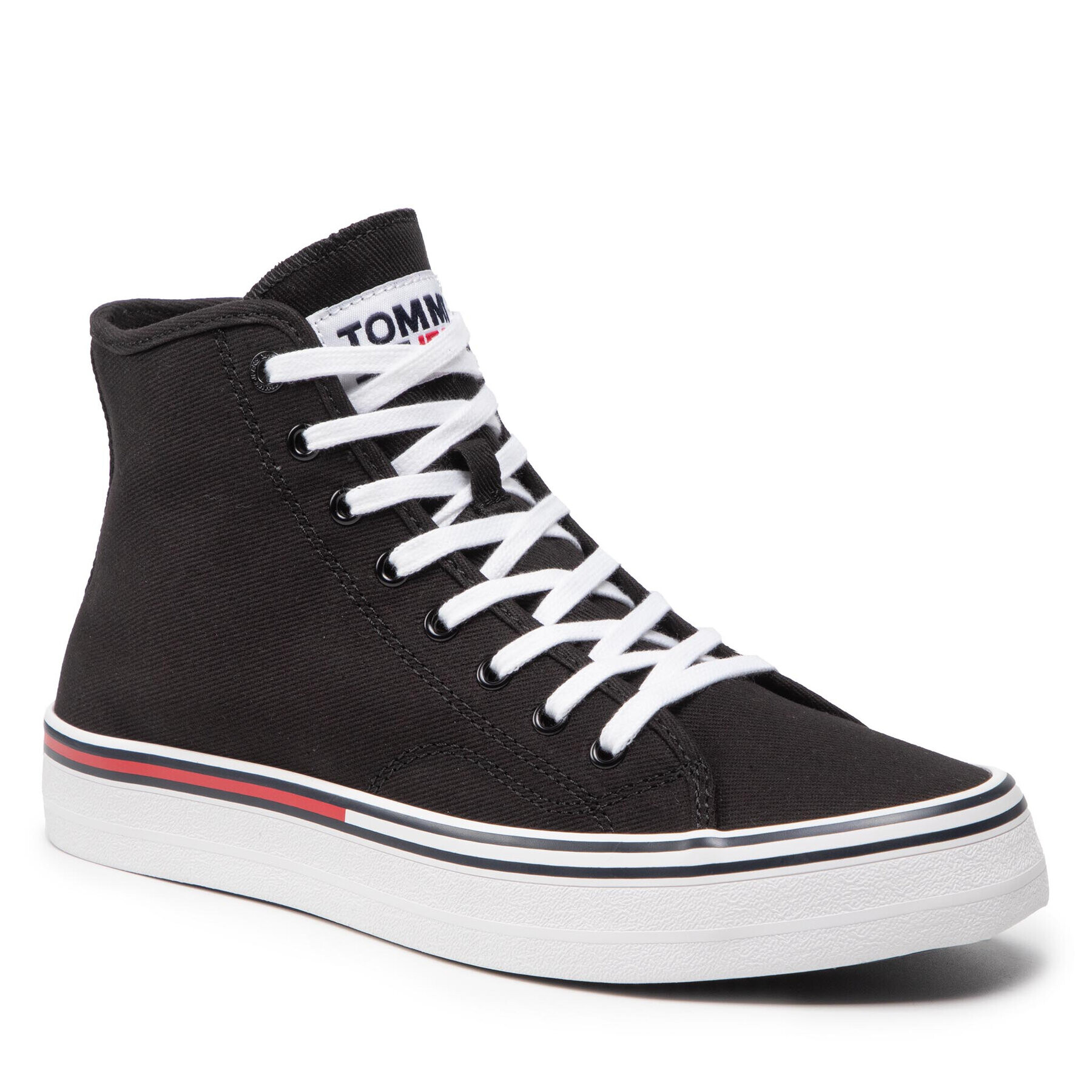 Tommy Jeans Sneakersy Essential Mid Cut EM0EM00967 Černá - Pepit.cz