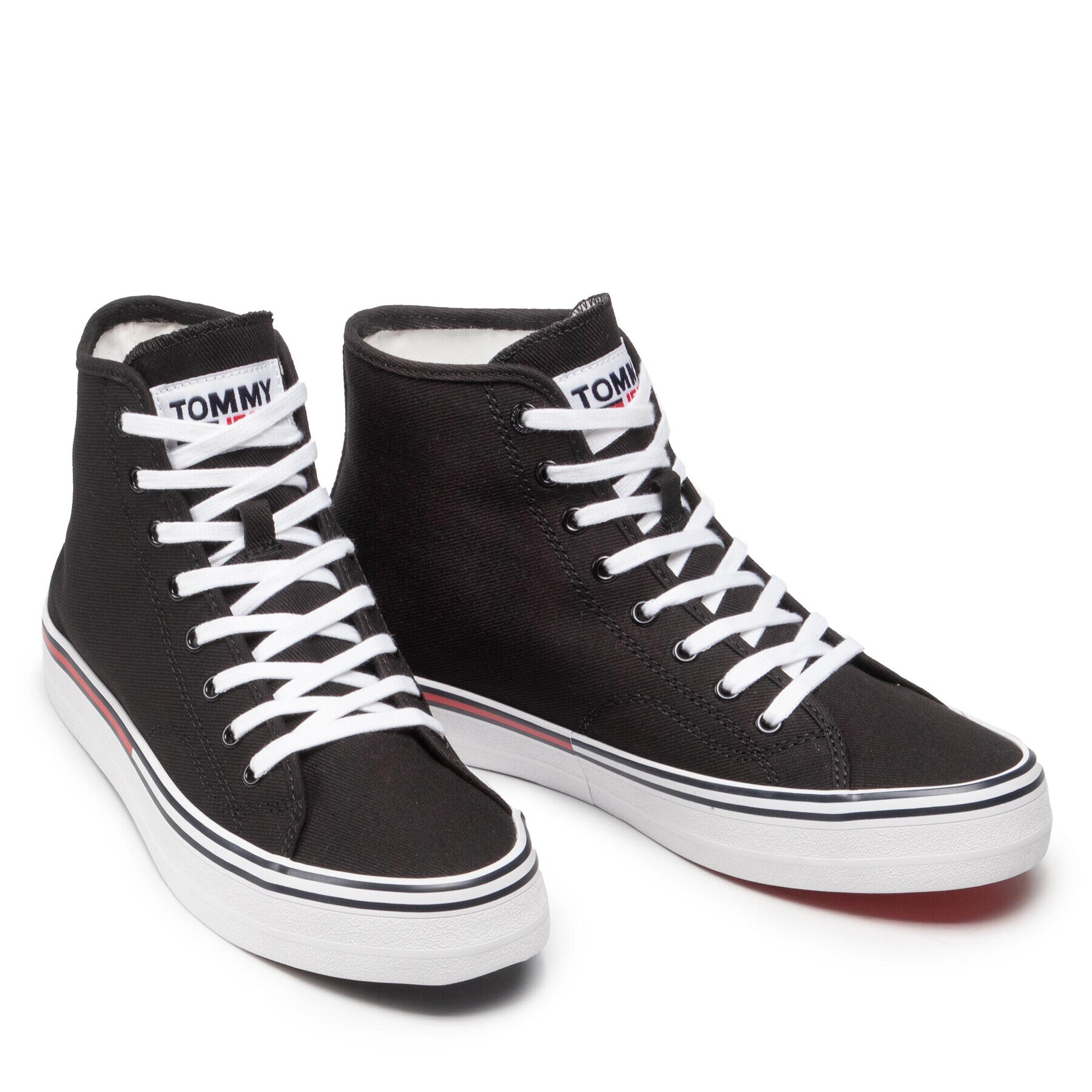 Tommy Jeans Sneakersy Essential Mid Cut EM0EM00967 Černá - Pepit.cz