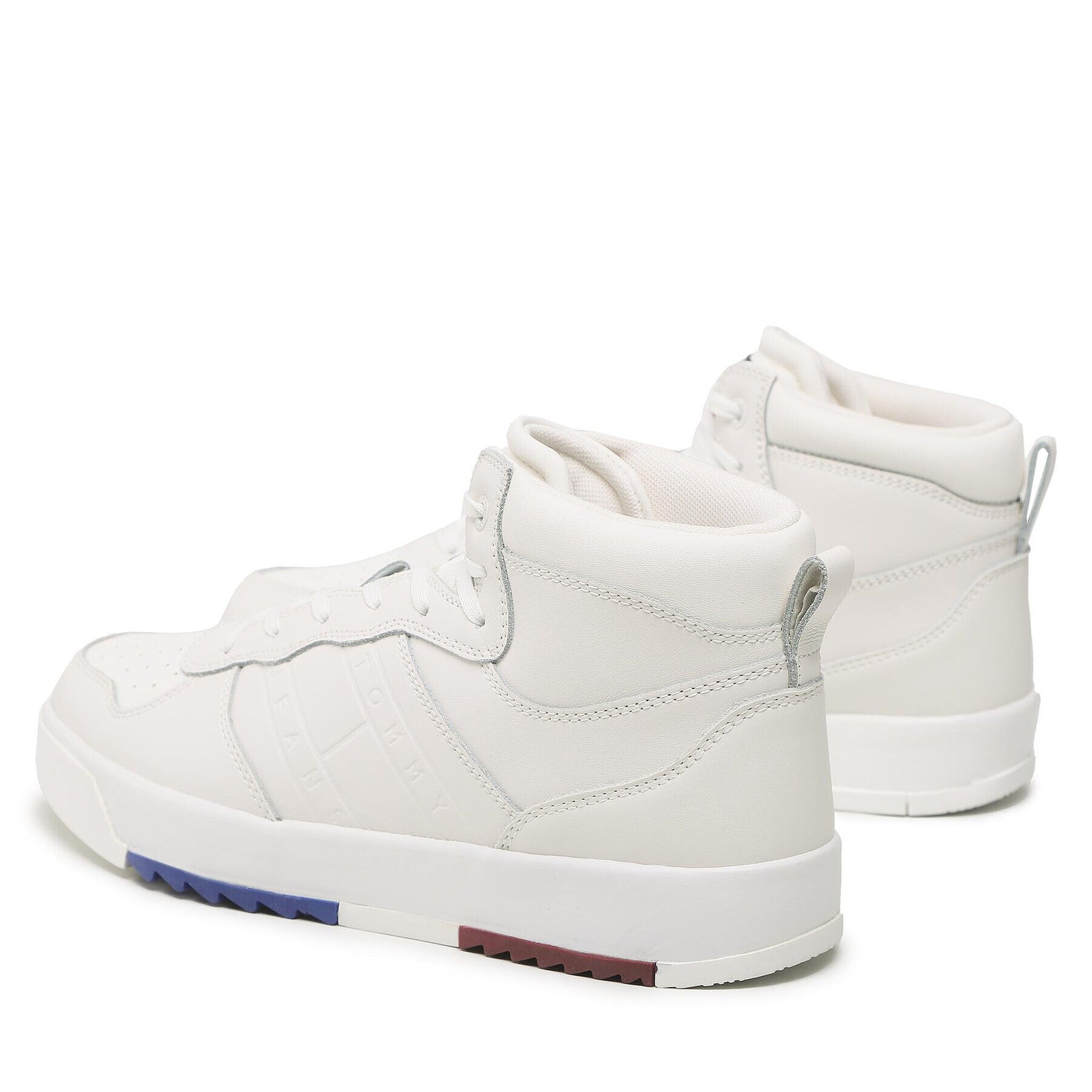 Tommy Jeans Sneakersy Leather Basket Midcut EM0EM01071 Bílá - Pepit.cz