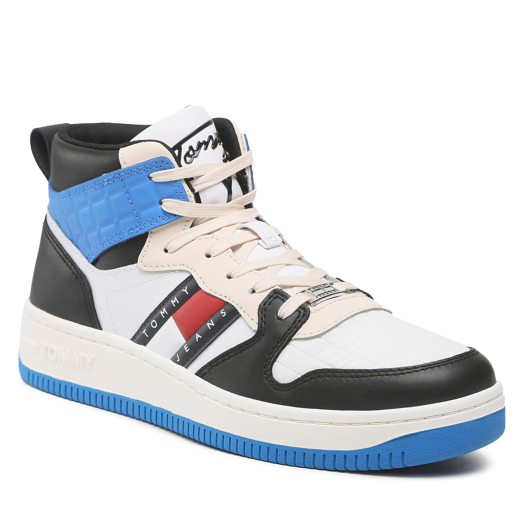 Tommy Jeans Sneakersy Mid Cut Basket EM0EM01075 Bílá - Pepit.cz