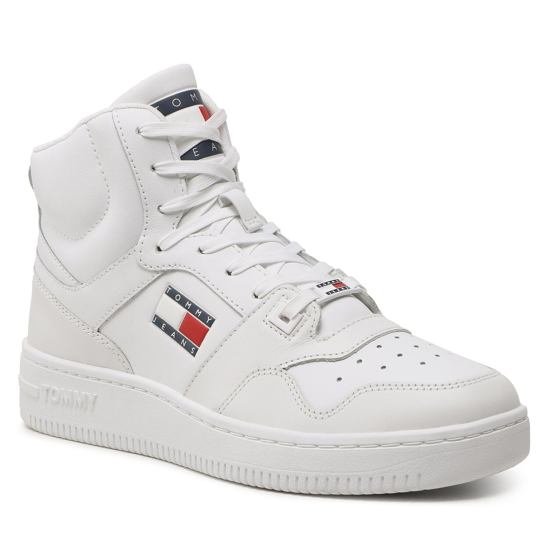 Tommy Jeans Sneakersy Mid Cut Basket EM0EM01164 Bílá - Pepit.cz