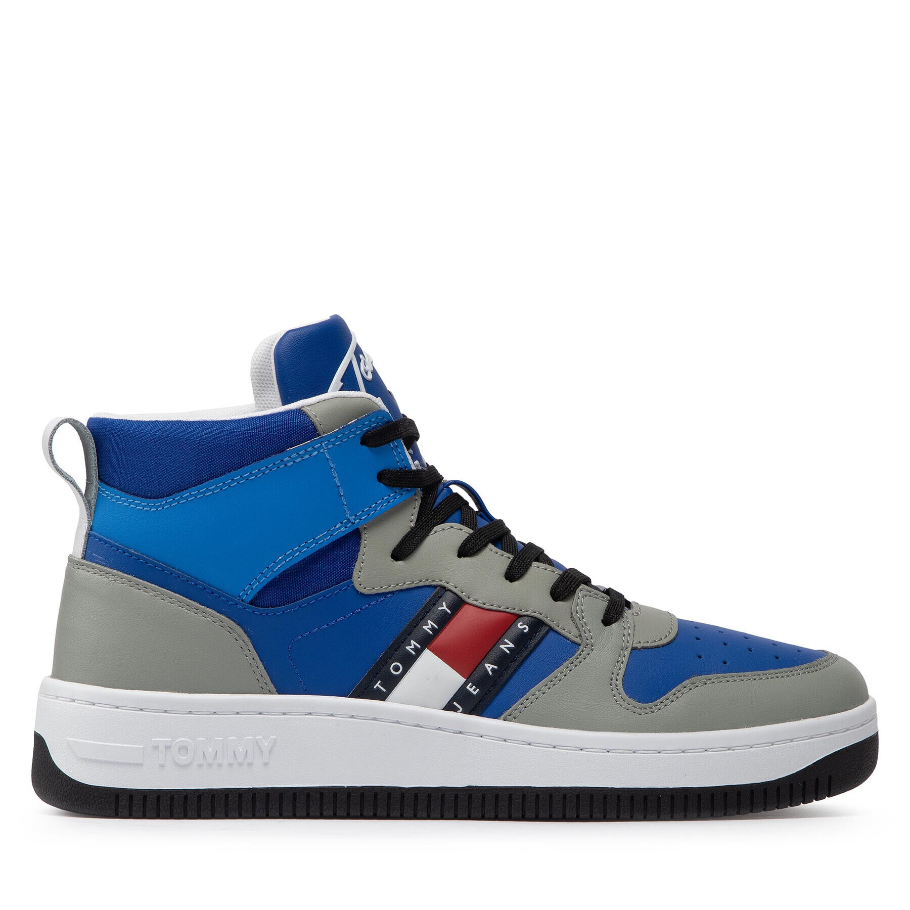 Tommy Jeans Sneakersy Mid Pop Basket EM0EM01015 Modrá - Pepit.cz