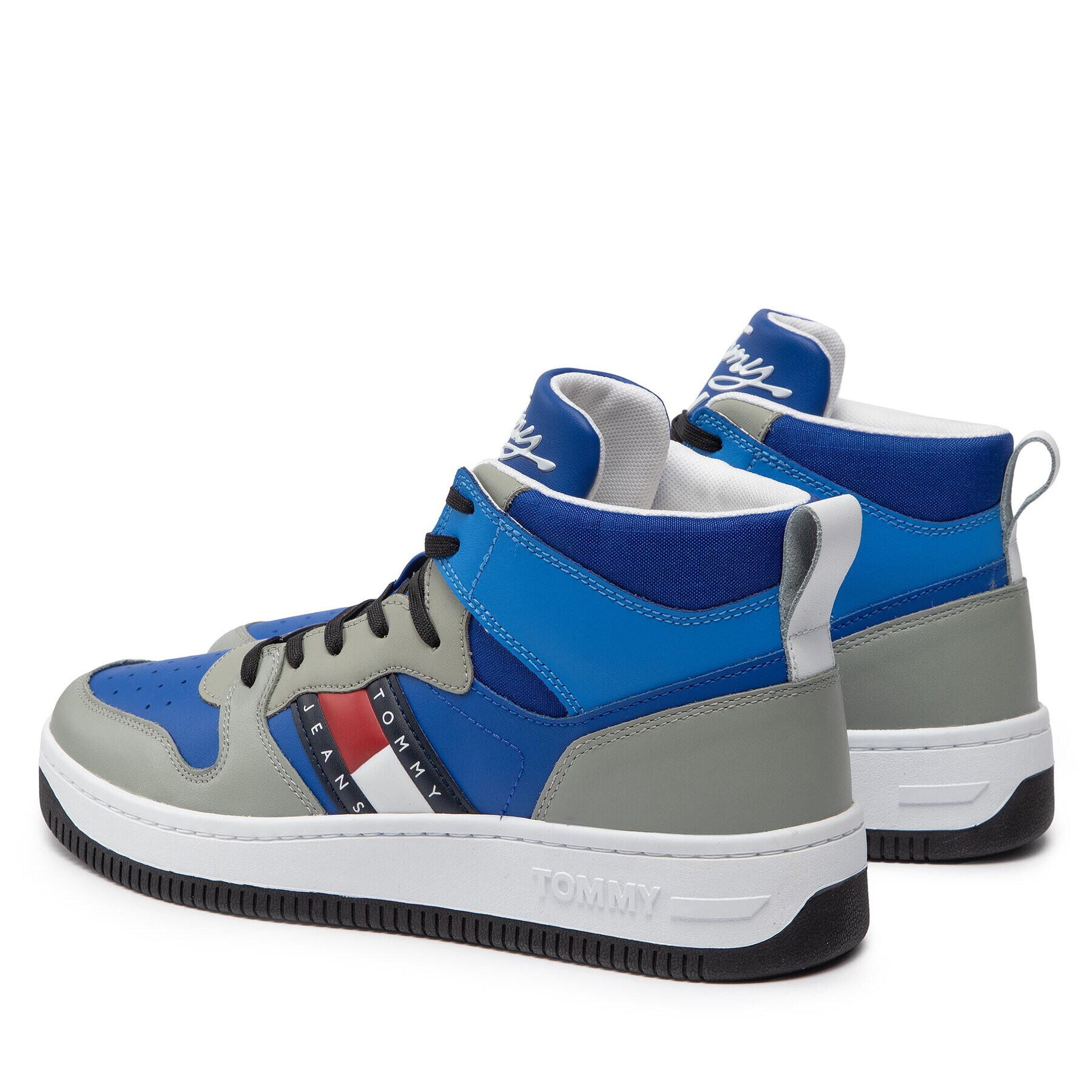 Tommy Jeans Sneakersy Mid Pop Basket EM0EM01015 Modrá - Pepit.cz