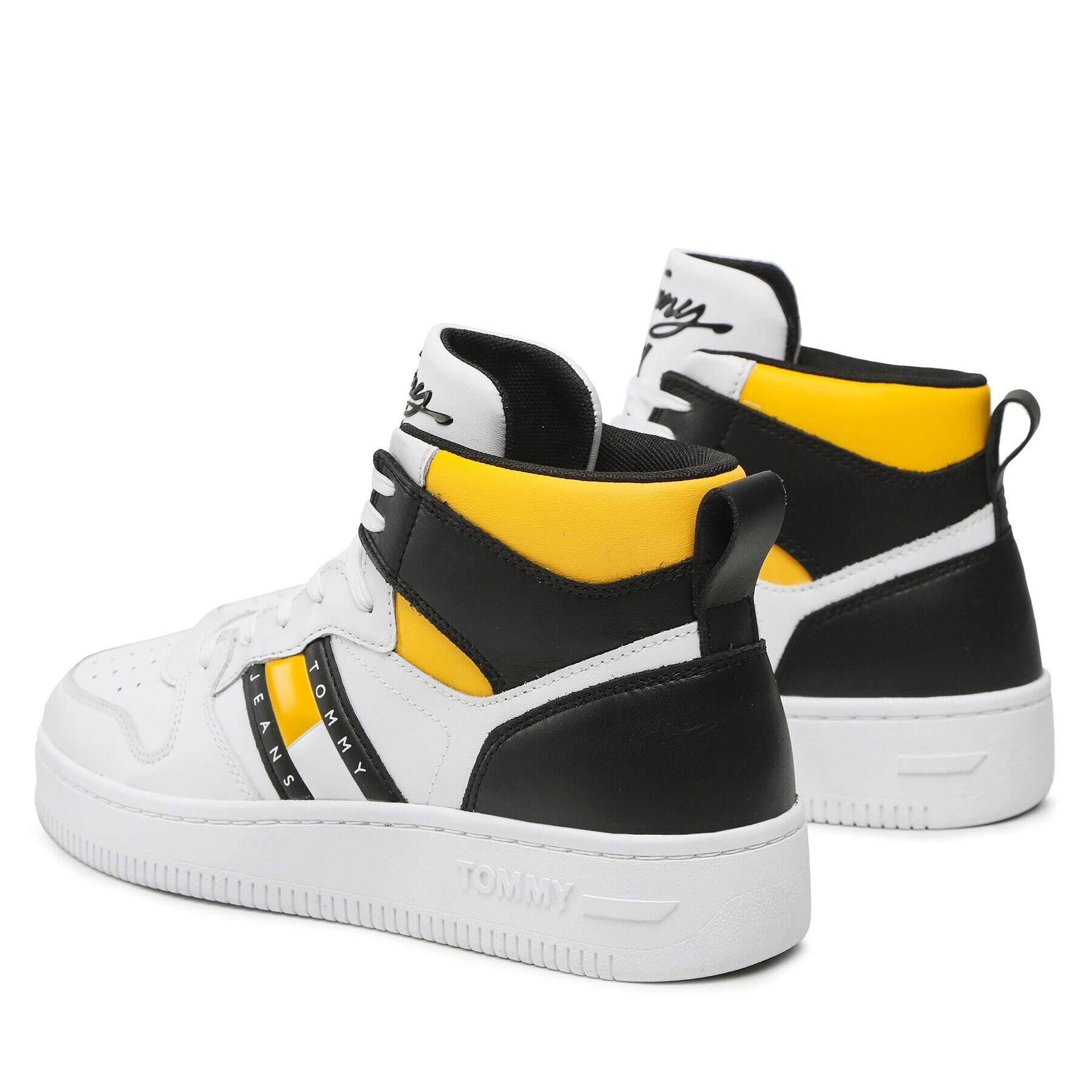 Tommy Jeans Sneakersy Retro Basket Mid Cut EM0EM01142 Bílá - Pepit.cz