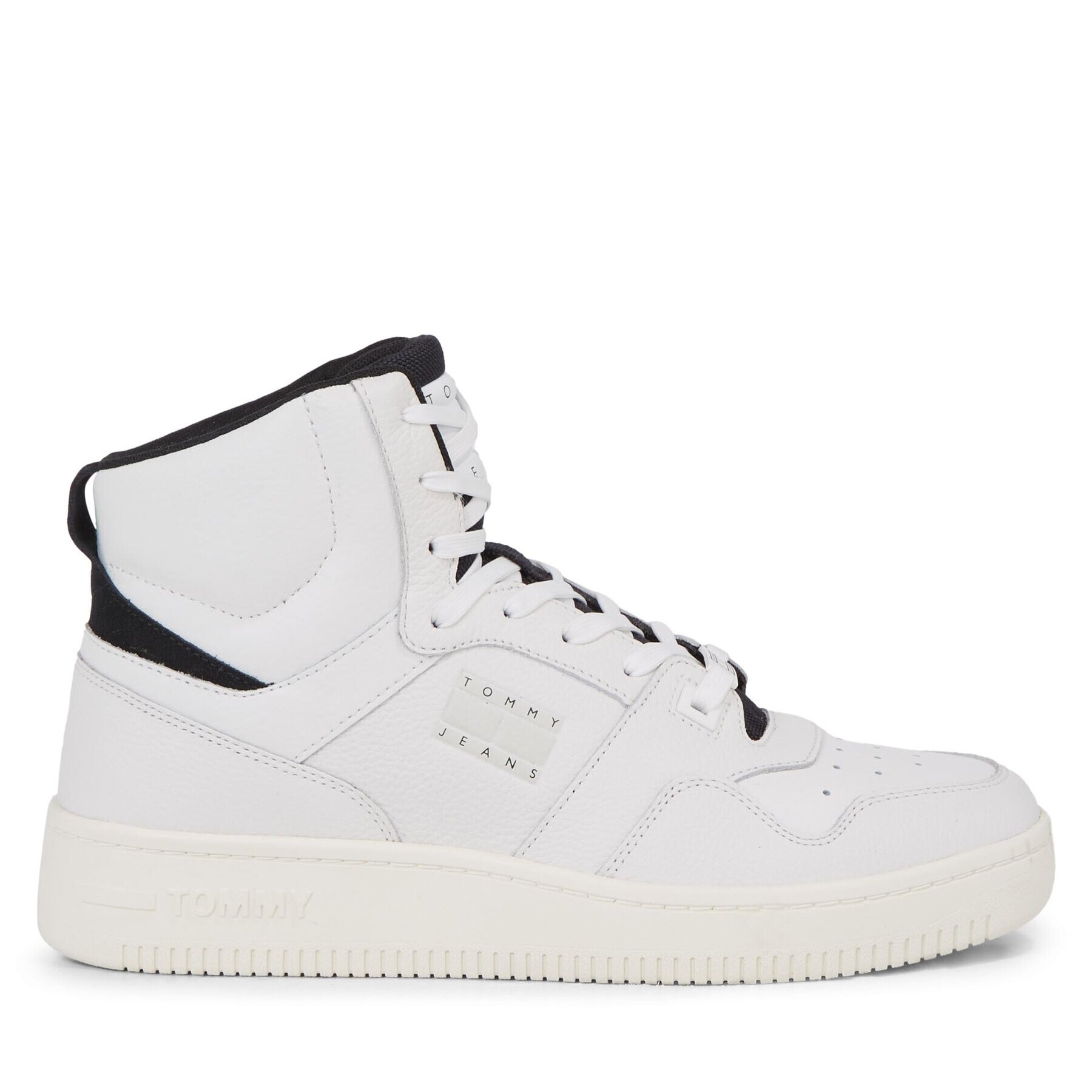 Tommy Jeans Sneakersy Tjm Basket Mid Leather EM0EM01258 Bílá - Pepit.cz