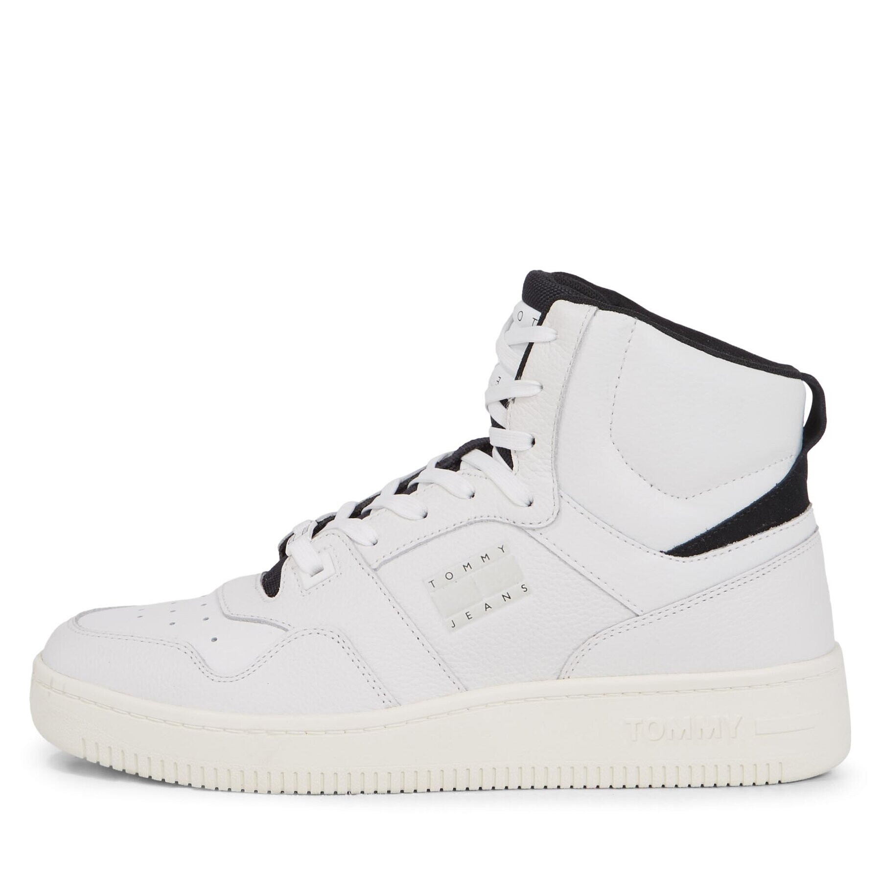 Tommy Jeans Sneakersy Tjm Basket Mid Leather EM0EM01258 Bílá - Pepit.cz