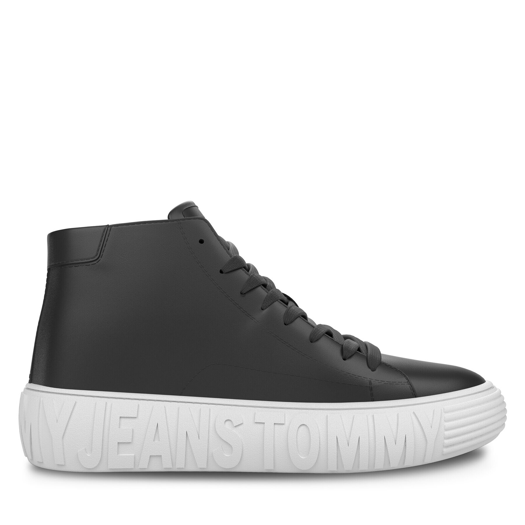 Tommy Jeans Sneakersy Tjm Leather Outsole Mid EM0EM01330 Černá - Pepit.cz