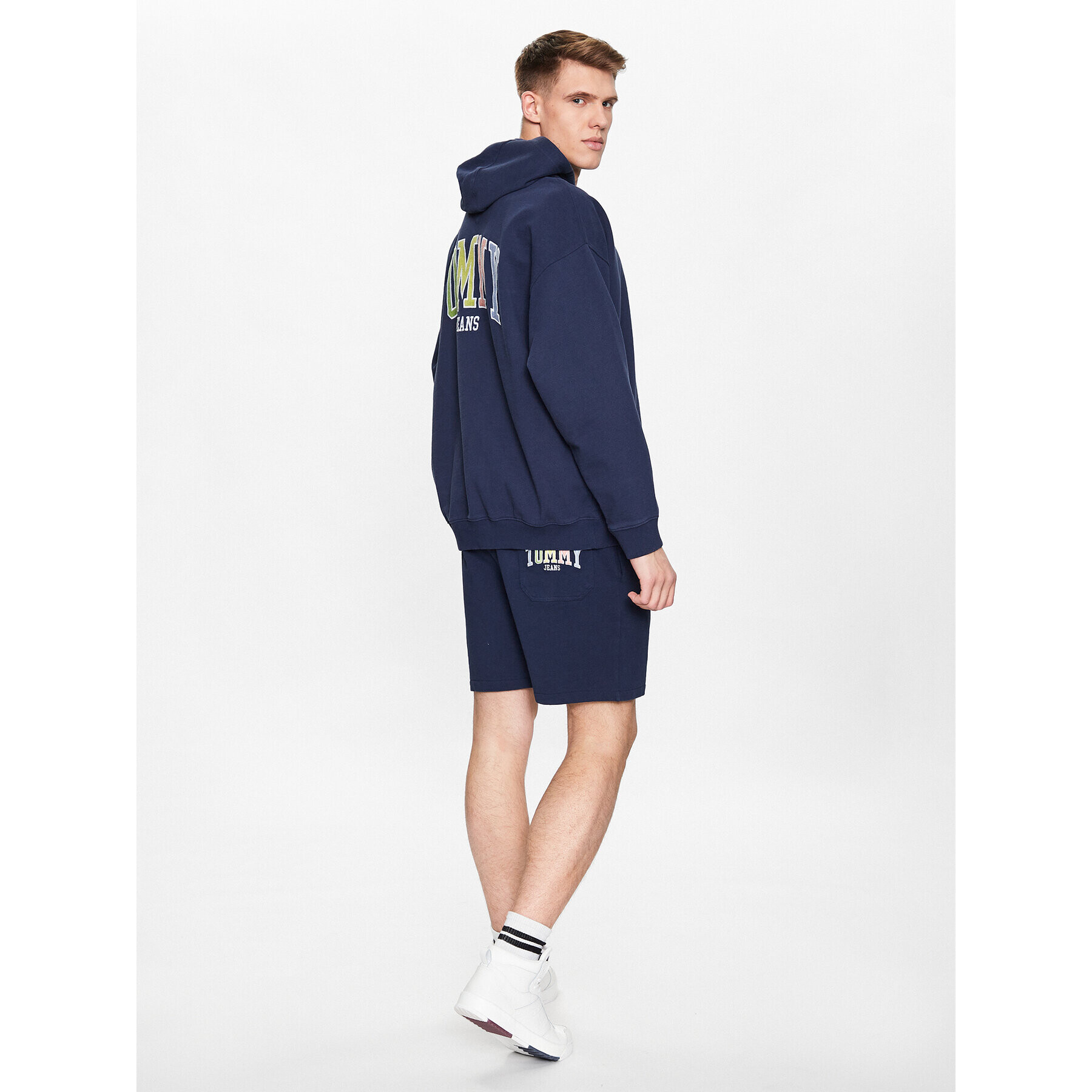 Tommy Jeans Sportovní kraťasy College DM0DM16331 Tmavomodrá Regular Fit - Pepit.cz