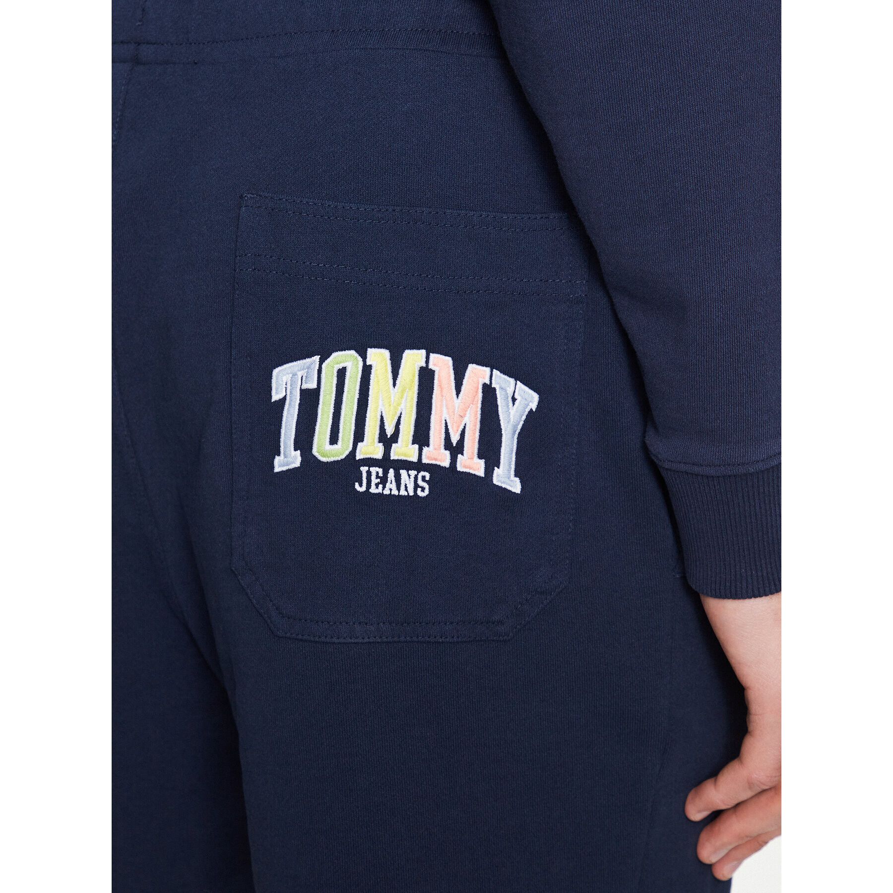 Tommy Jeans Sportovní kraťasy College DM0DM16331 Tmavomodrá Regular Fit - Pepit.cz