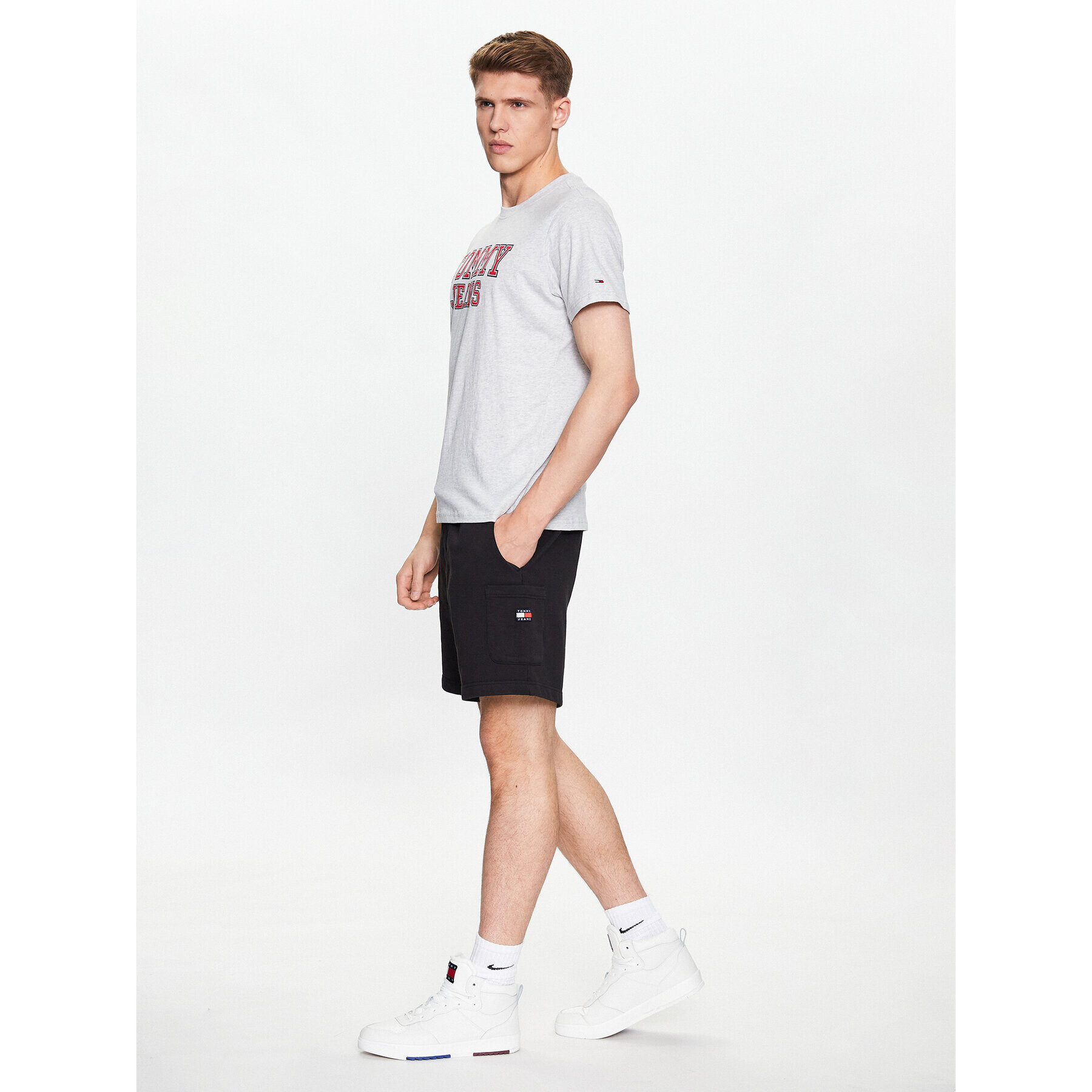 Tommy Jeans Sportovní kraťasy DM0DM16330 Černá Regular Fit - Pepit.cz