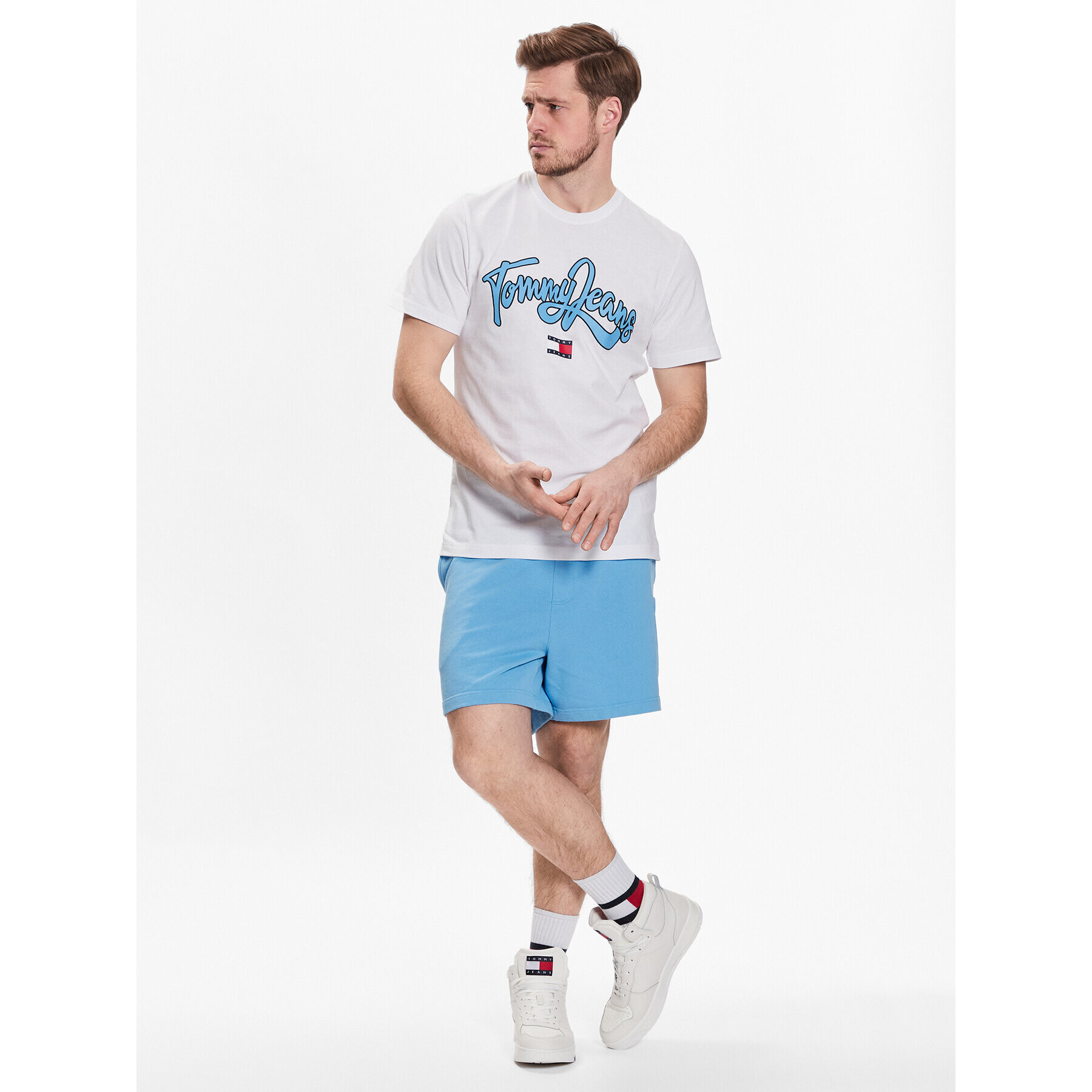 Tommy Jeans Sportovní kraťasy DM0DM16330 Modrá Regular Fit - Pepit.cz