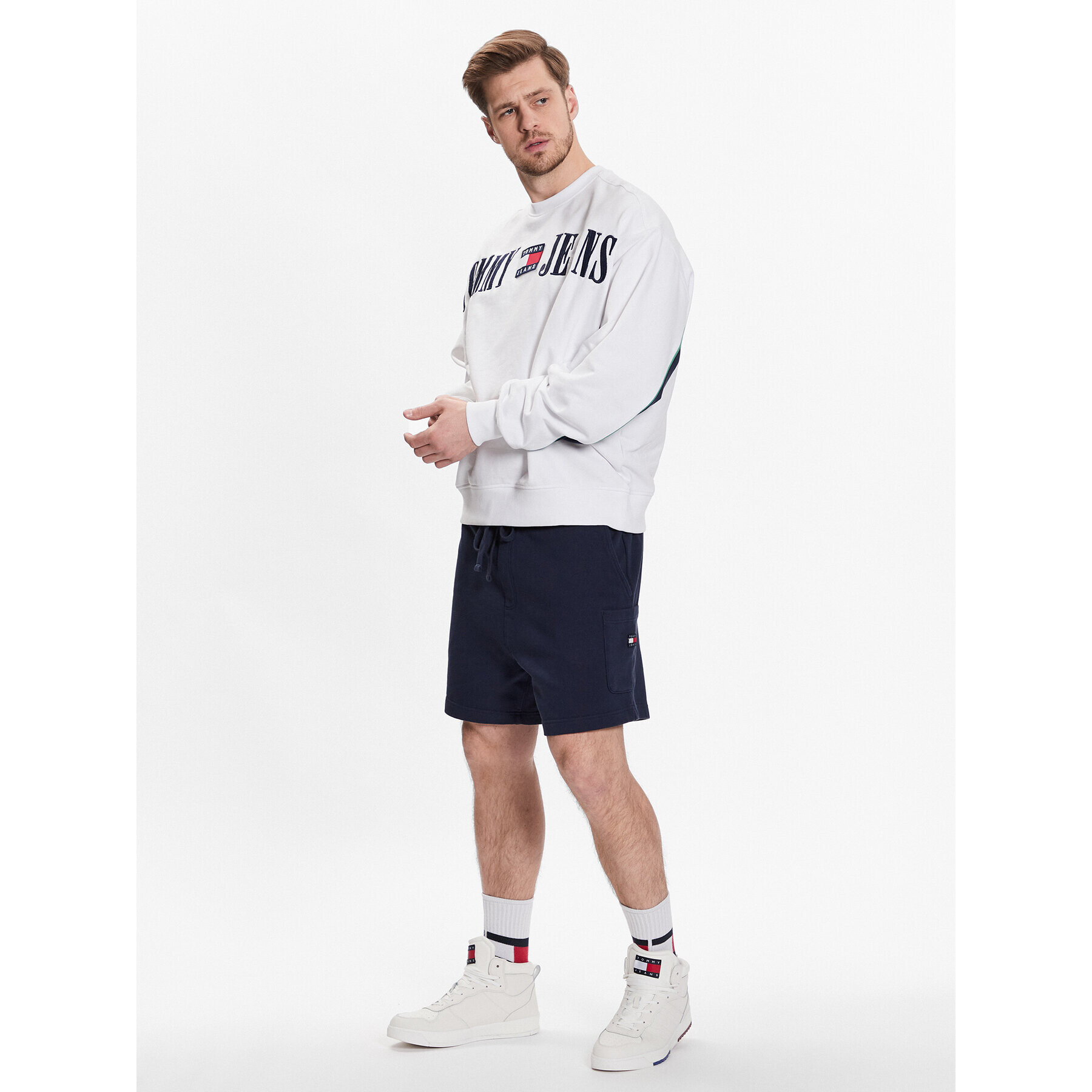 Tommy Jeans Sportovní kraťasy DM0DM16330 Tmavomodrá Regular Fit - Pepit.cz