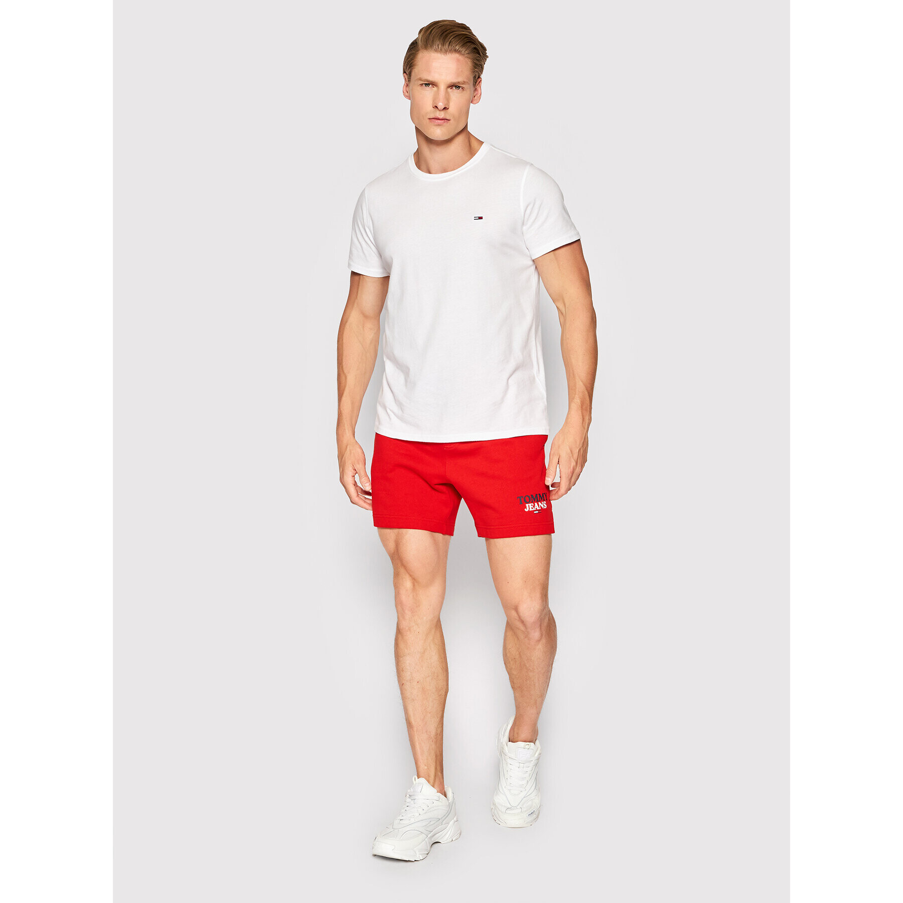 Tommy Jeans Sportovní kraťasy Entry Graphic DM0DM13342 Červená Regular Fit - Pepit.cz