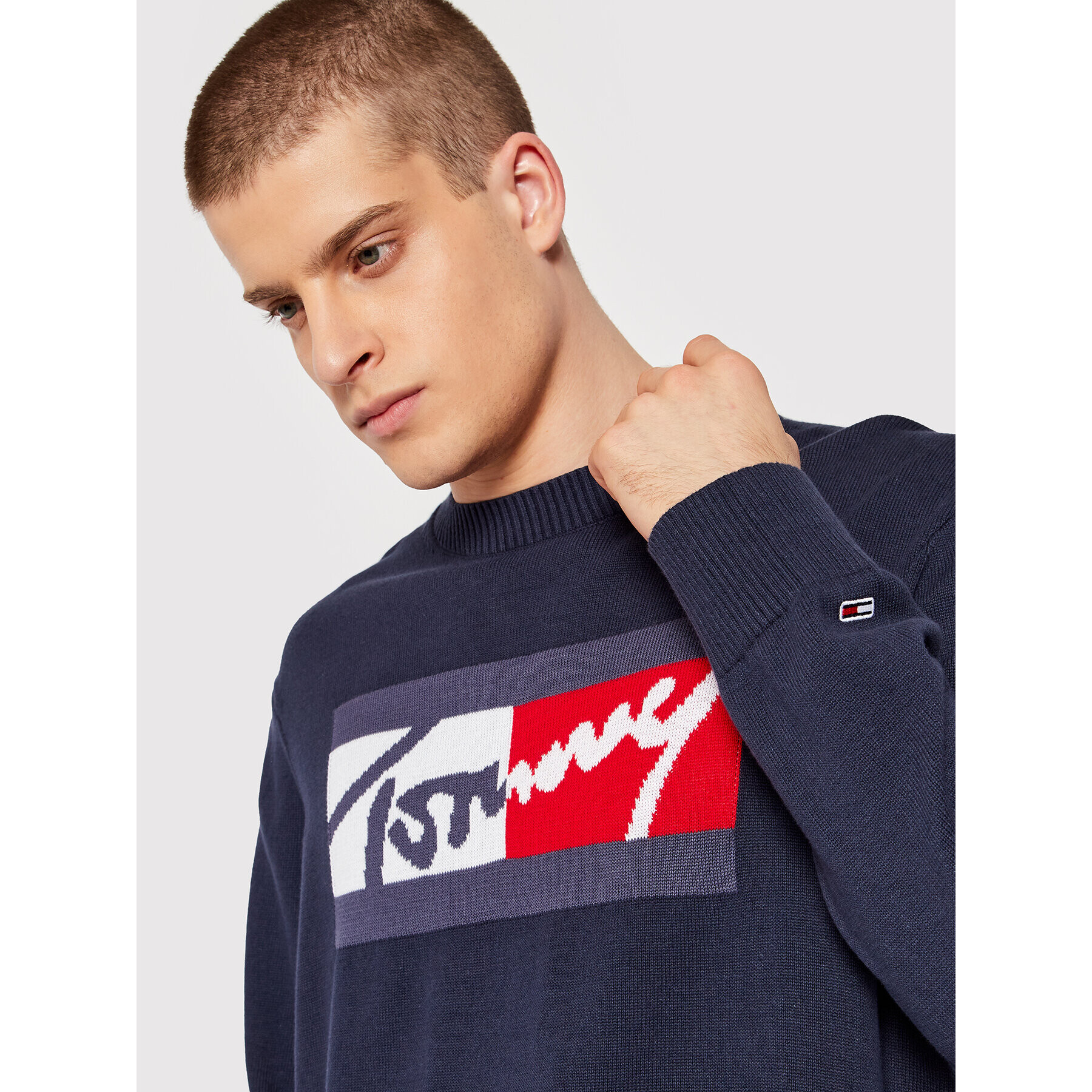 Tommy Jeans Svetr Branded DM0DM11365 Modrá Relaxed Fit - Pepit.cz