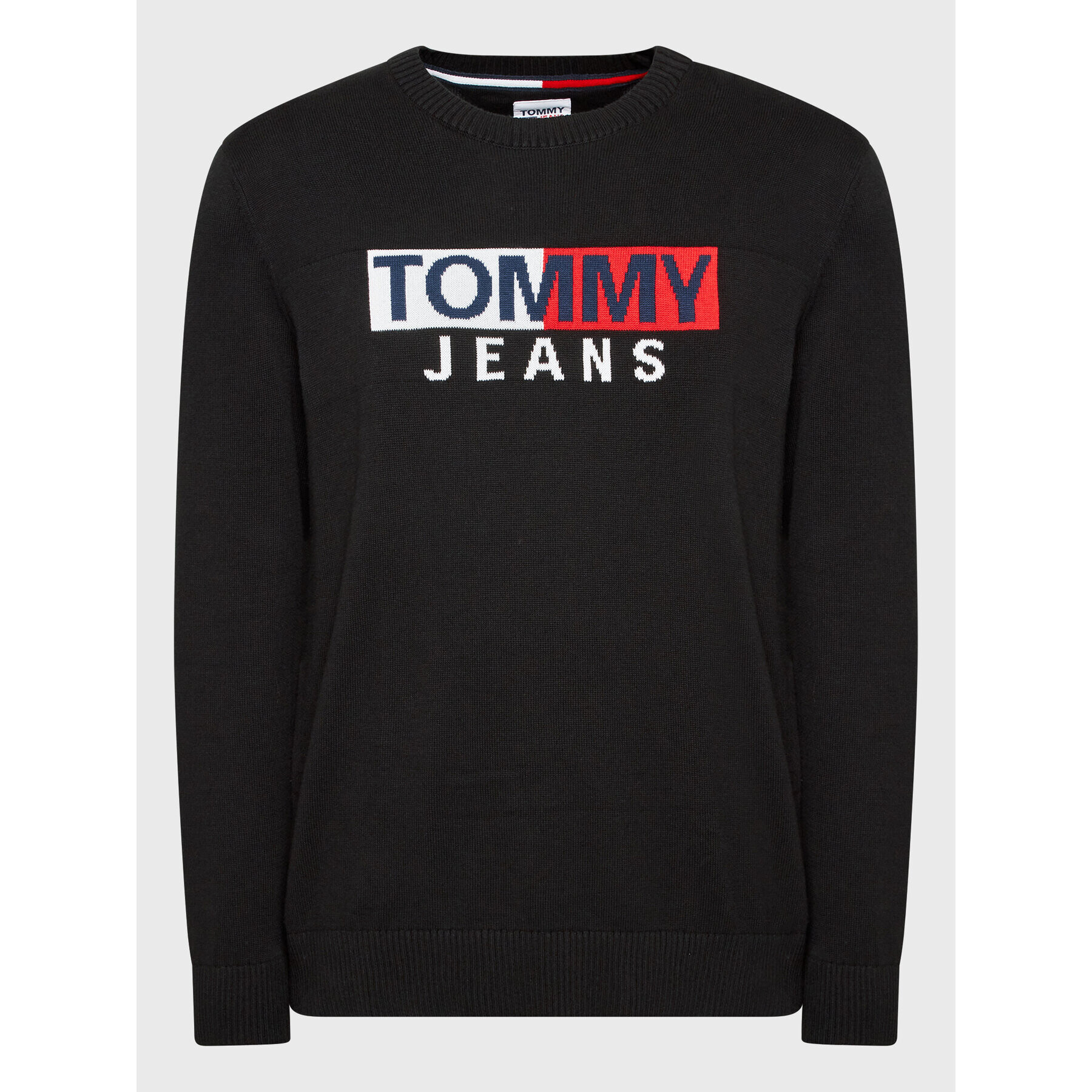 Tommy Jeans Svetr Entry Flag DM0DM13755 Černá Relaxed Fit - Pepit.cz