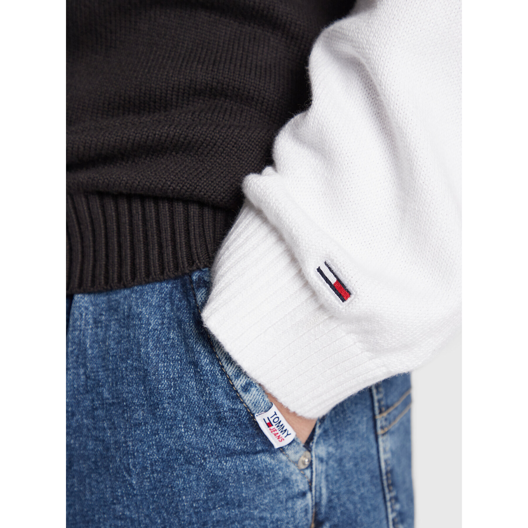 Tommy Jeans Svetr Skater Modern Prep DM0DM15156 Černá Relaxed Fit - Pepit.cz