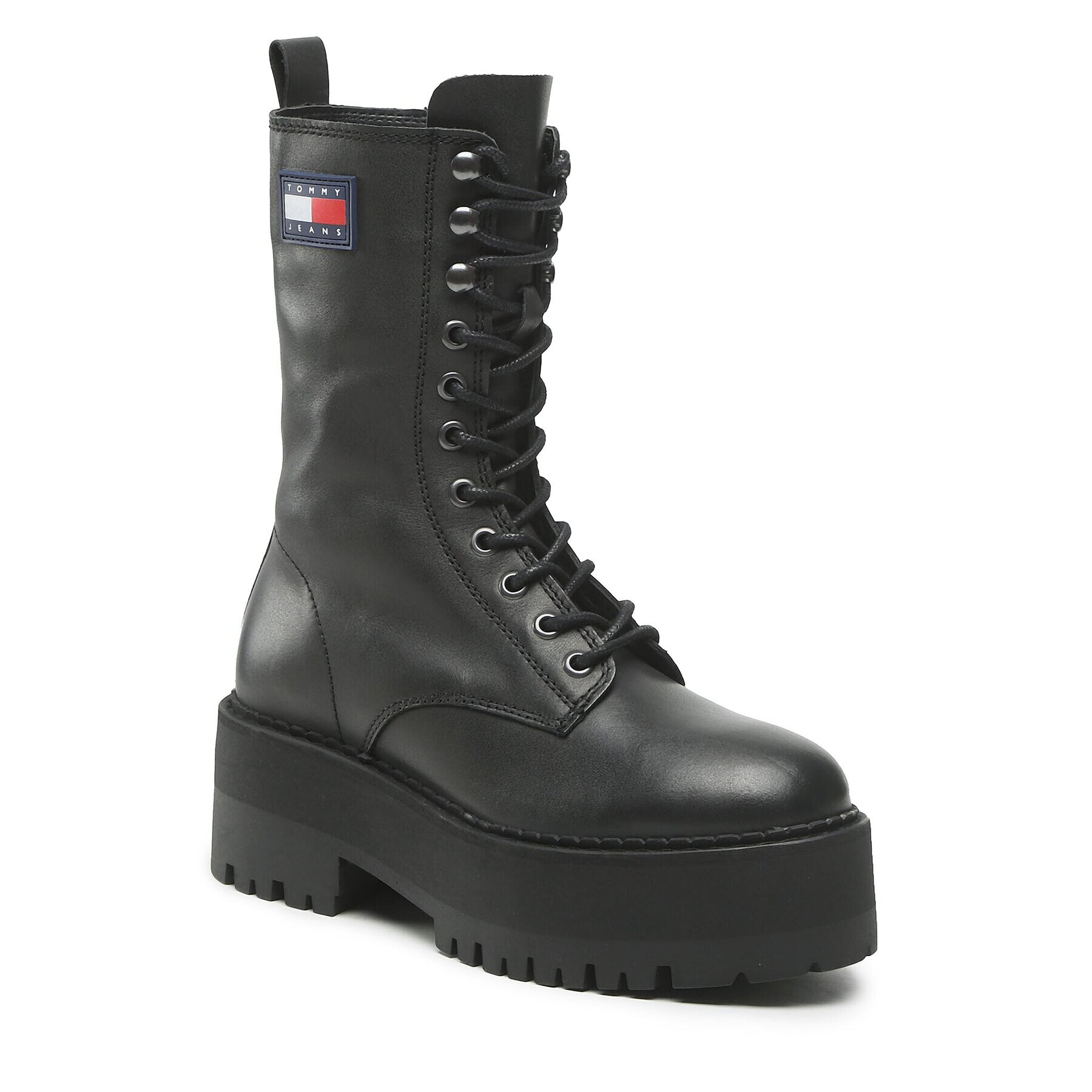 Tommy Jeans Turistická obuv Flatform Padded Boot EN0EN01954 Černá - Pepit.cz