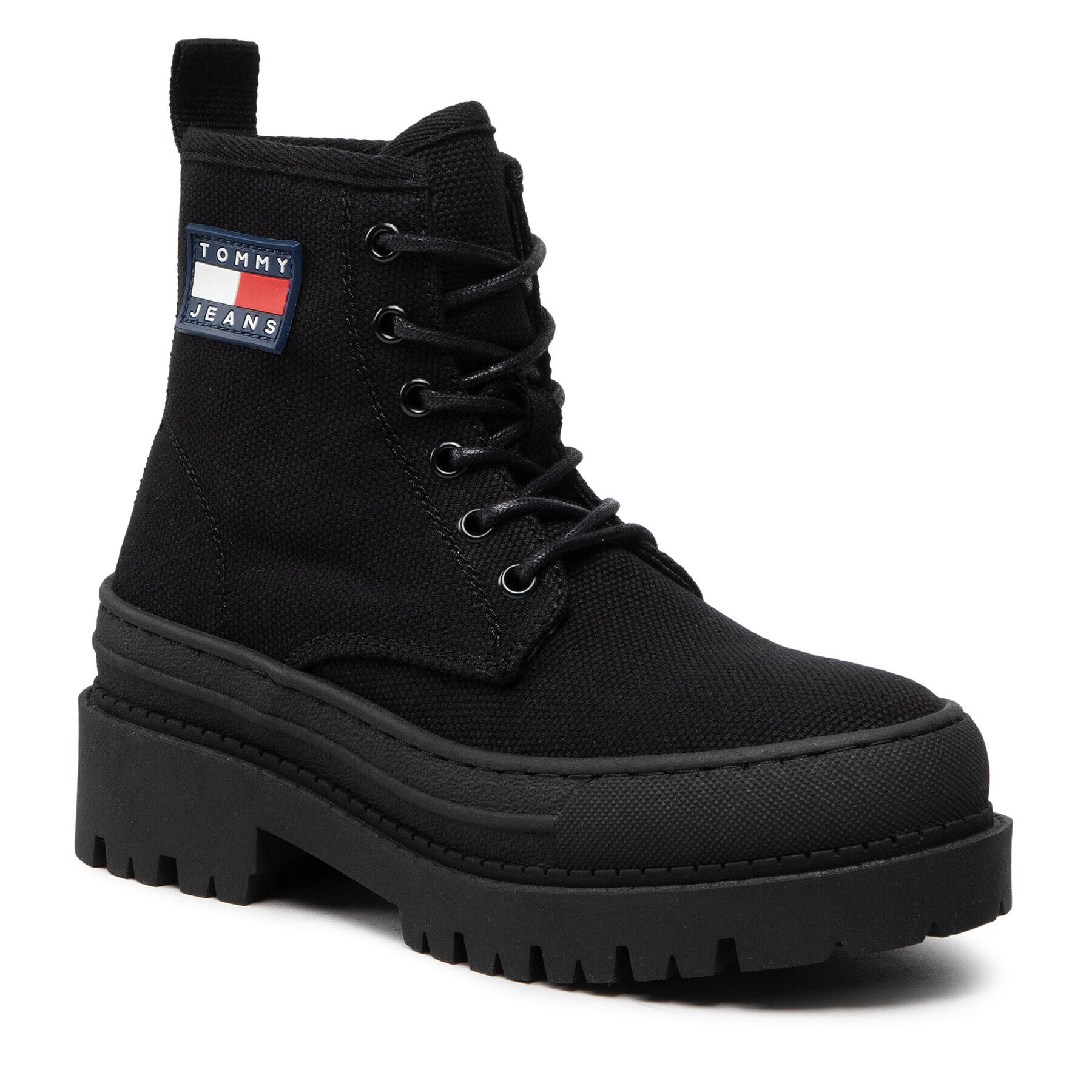 Tommy Jeans Turistická obuv Foxing Boot EN0EN01903 Černá - Pepit.cz