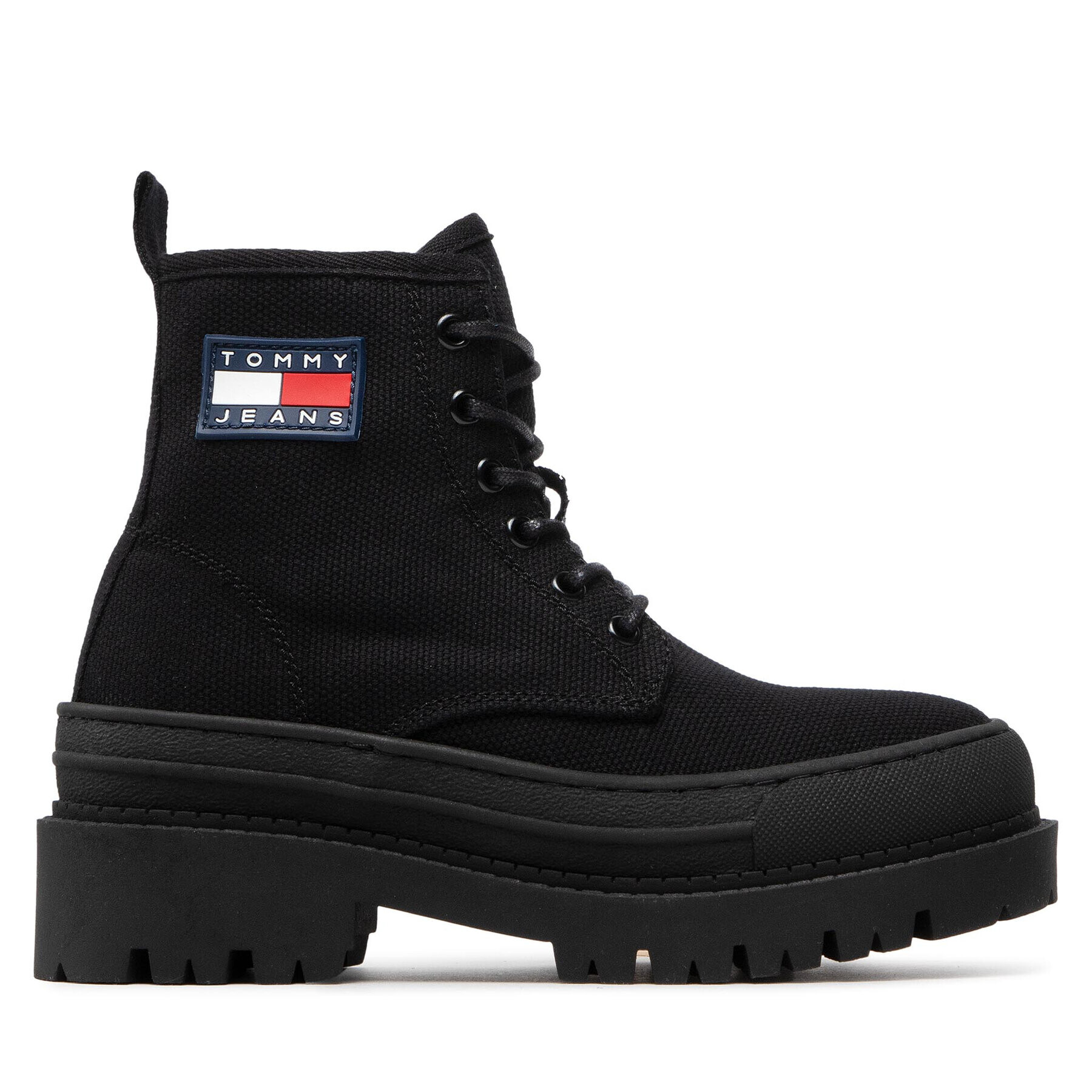 Tommy Jeans Turistická obuv Foxing Boot EN0EN01903 Černá - Pepit.cz