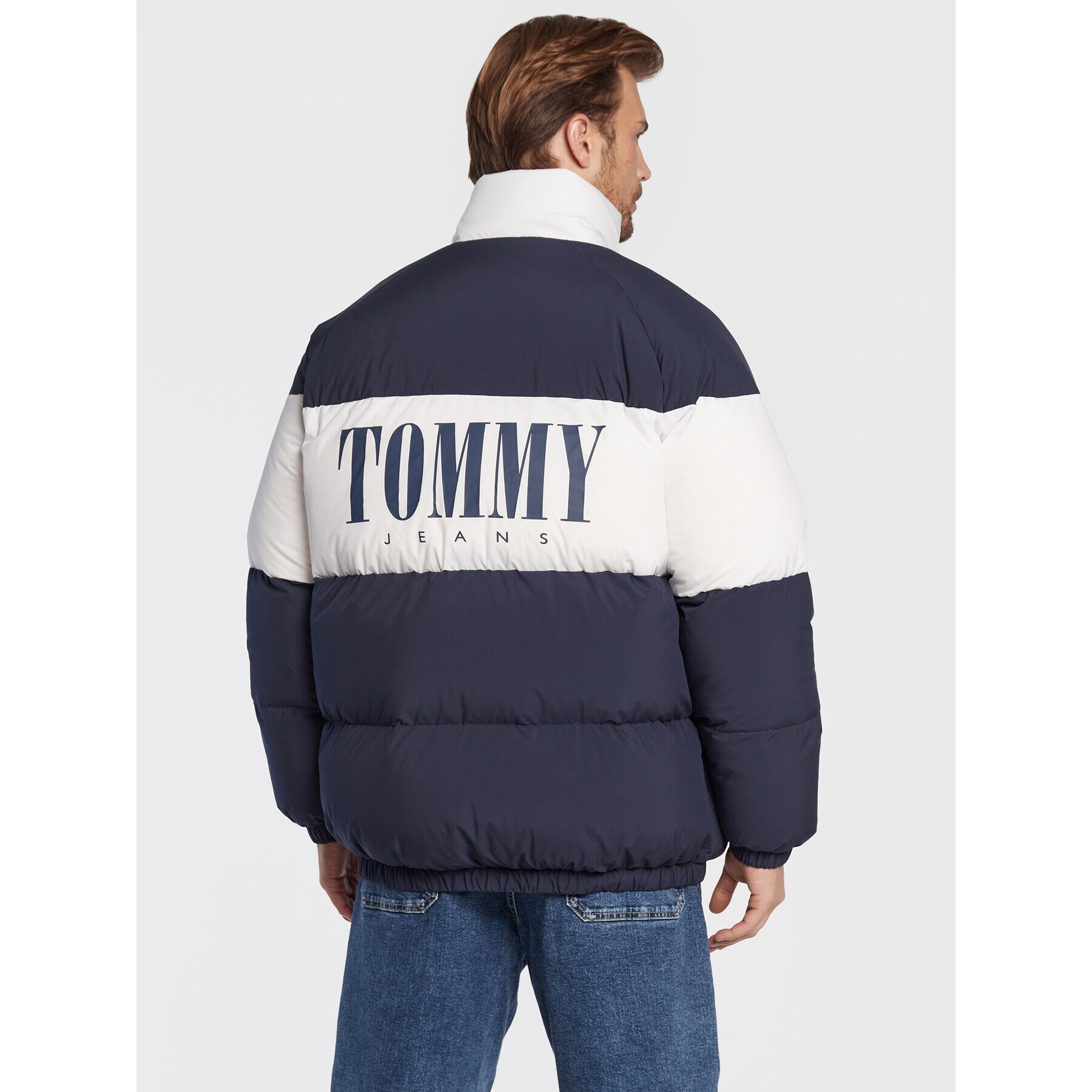 Tommy Jeans Vatovaná bunda Authentic Serif DM0DM14400 Tmavomodrá Regular Fit - Pepit.cz