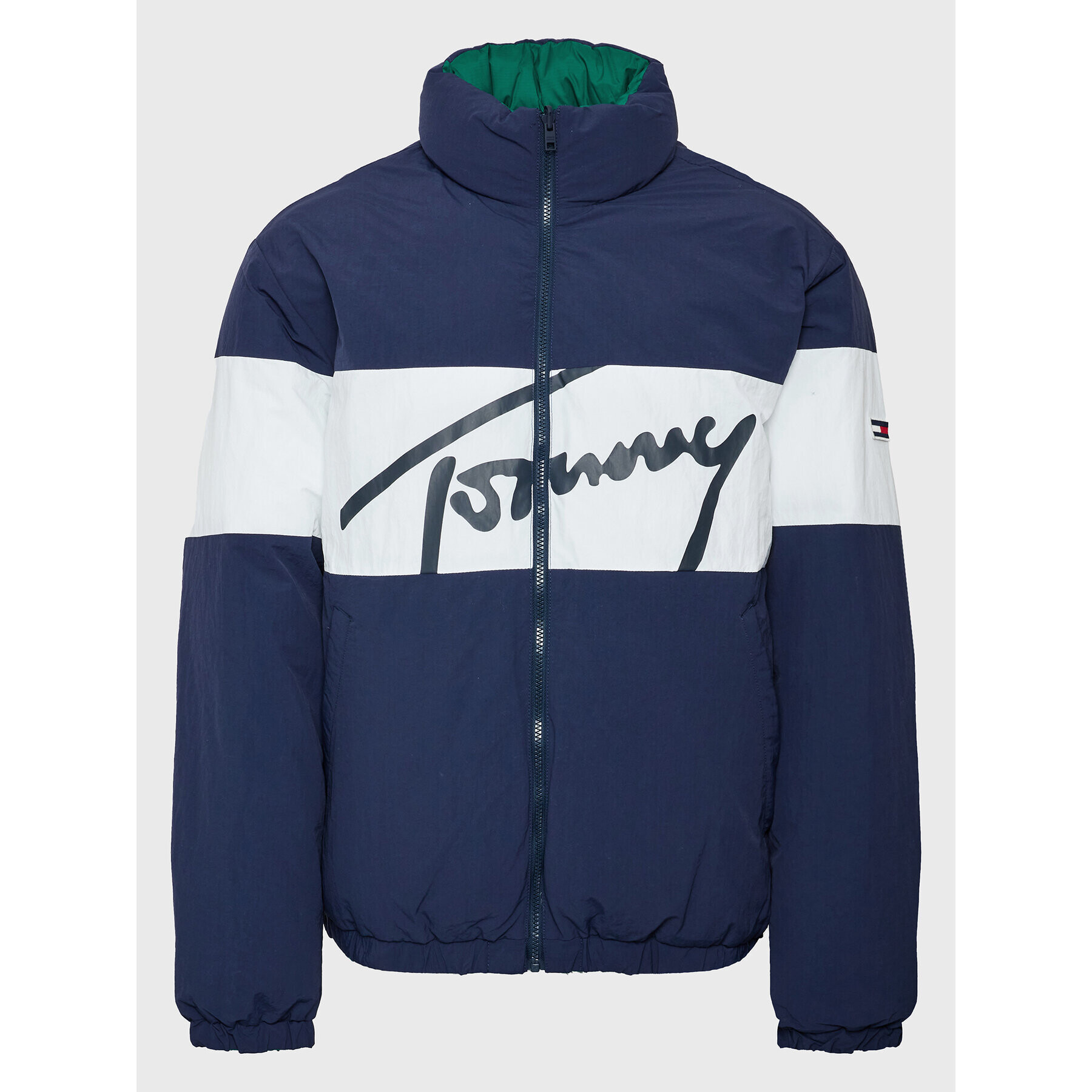 Tommy Jeans Vatovaná bunda Reversible Signature DM0DM14393 Tmavomodrá Regular Fit - Pepit.cz