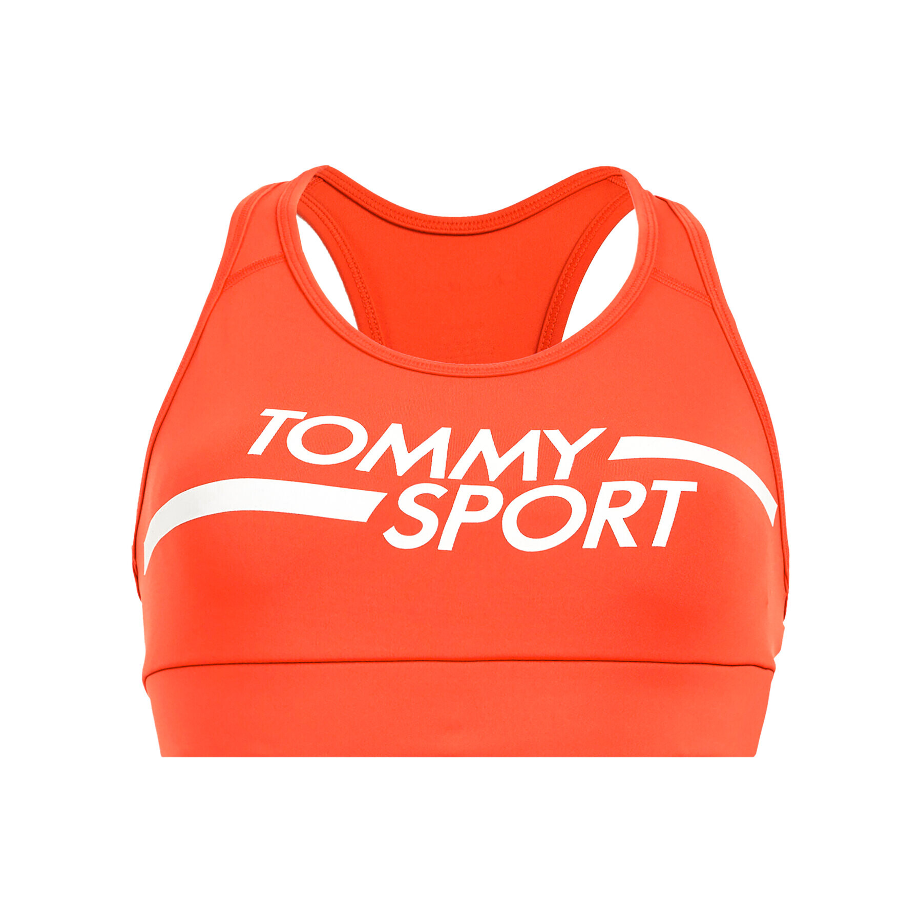 Tommy Sport Podprsenkový top Mid Logo S10S100451 Červená - Pepit.cz