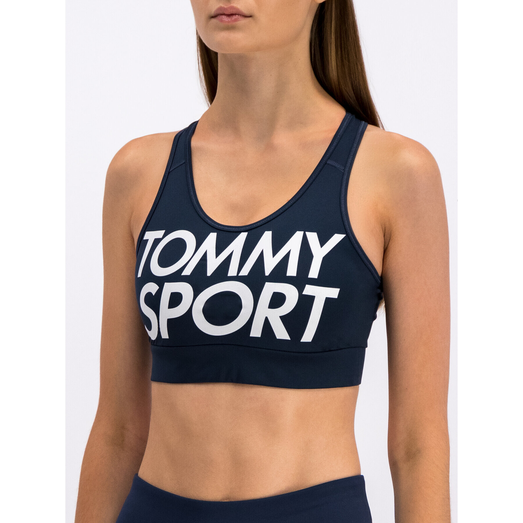 Tommy Sport Podprsenkový top Sports Bra Logo Medium S105100070 Tmavomodrá - Pepit.cz