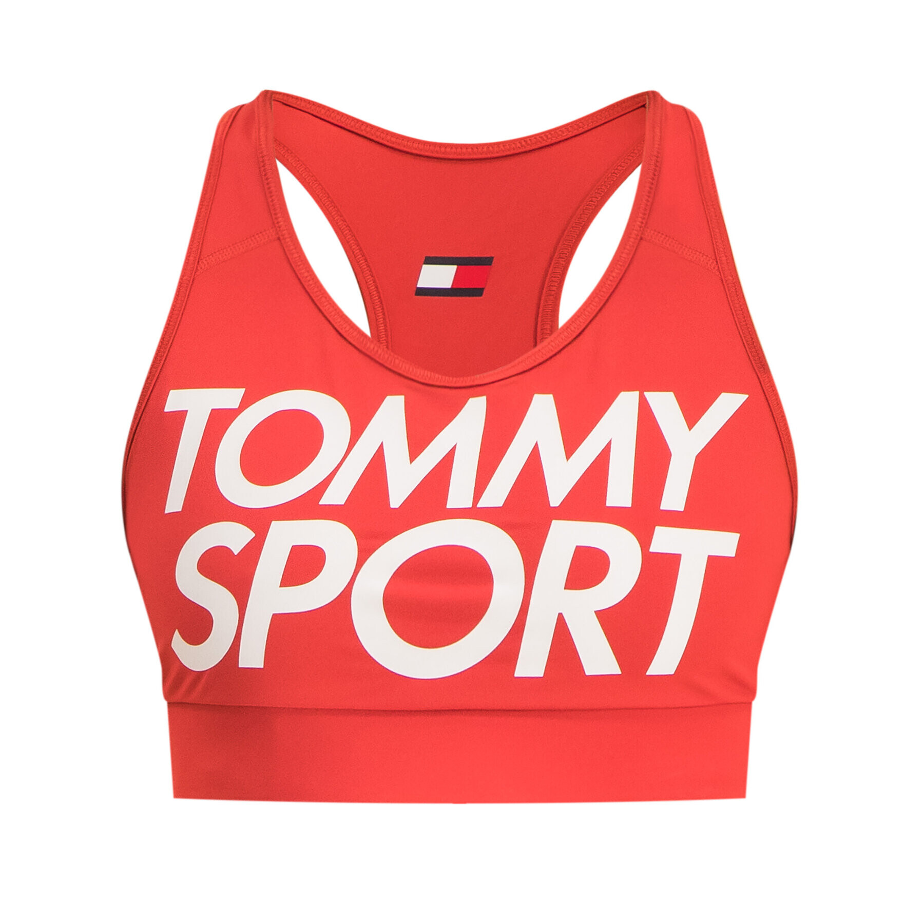 Tommy Sport Podprsenkový top Sports Bra Logo S10S100344 Červená - Pepit.cz