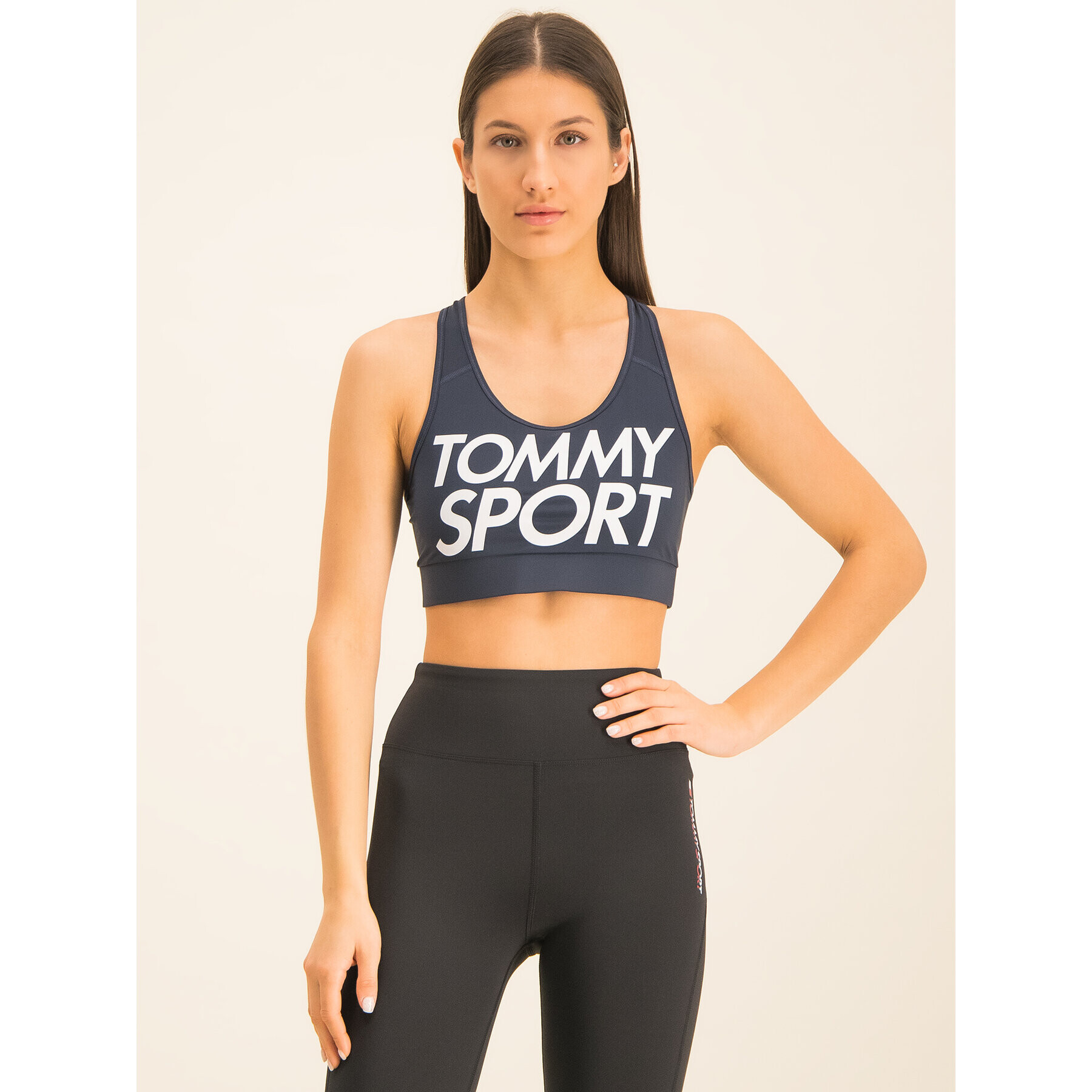 Tommy Sport Podprsenkový top Sports Bra Logo S10S100344 Tmavomodrá - Pepit.cz