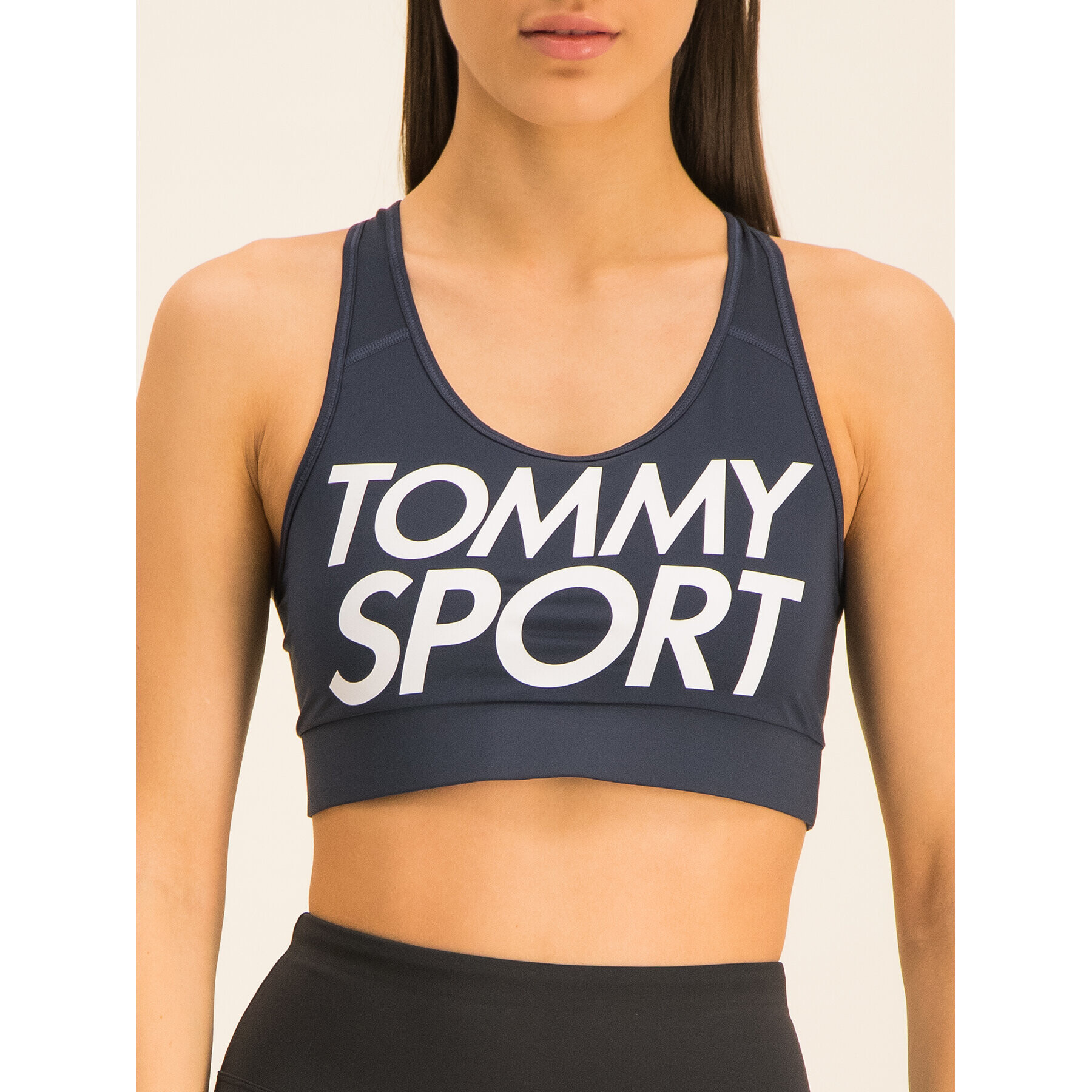 Tommy Sport Podprsenkový top Sports Bra Logo S10S100344 Tmavomodrá - Pepit.cz