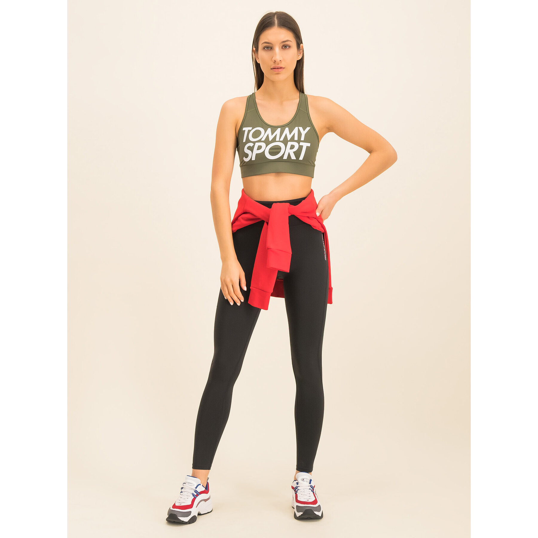 Tommy Sport Podprsenkový top Sports Bra Logo S10S100344 Zelená - Pepit.cz