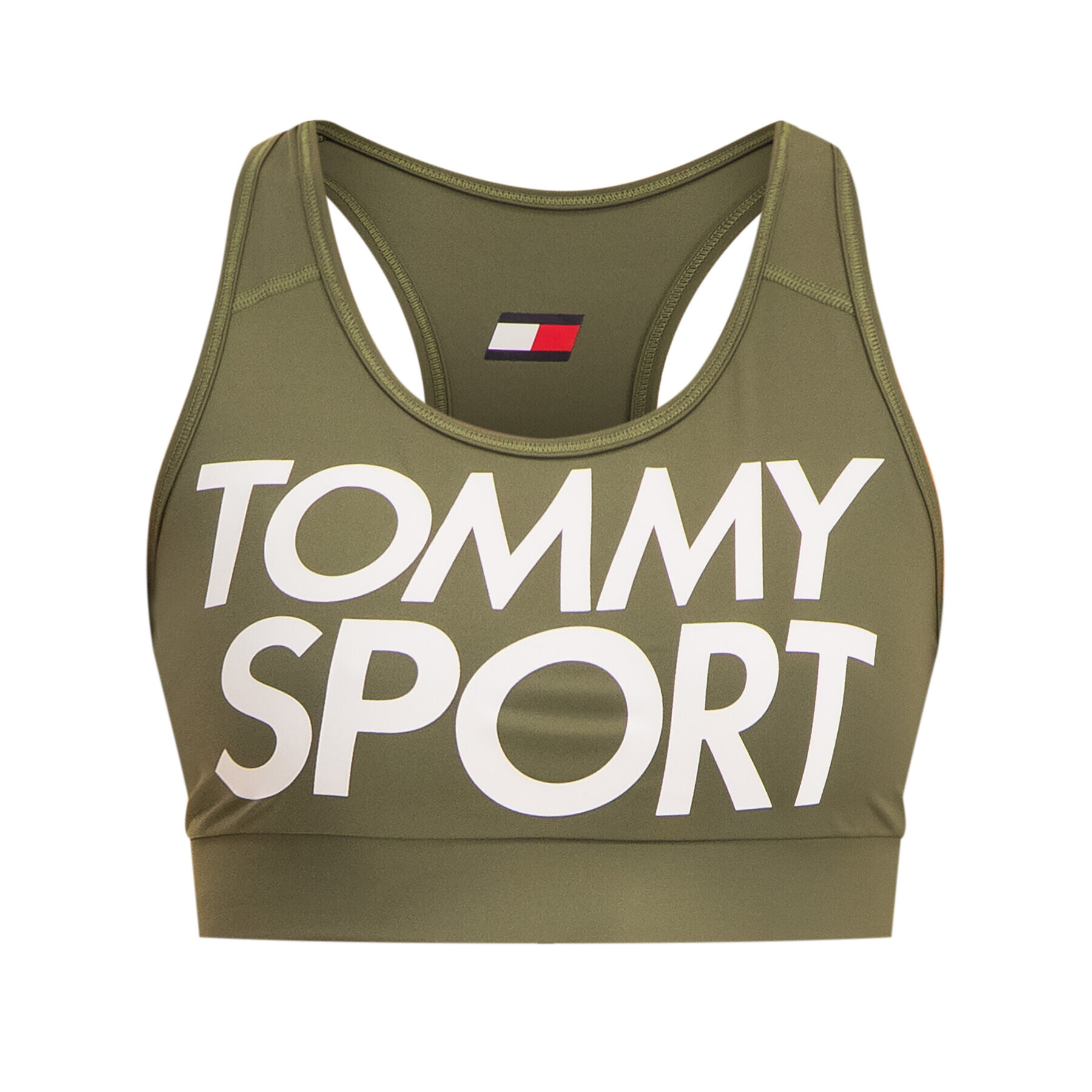 Tommy Sport Podprsenkový top Sports Bra Logo S10S100344 Zelená - Pepit.cz