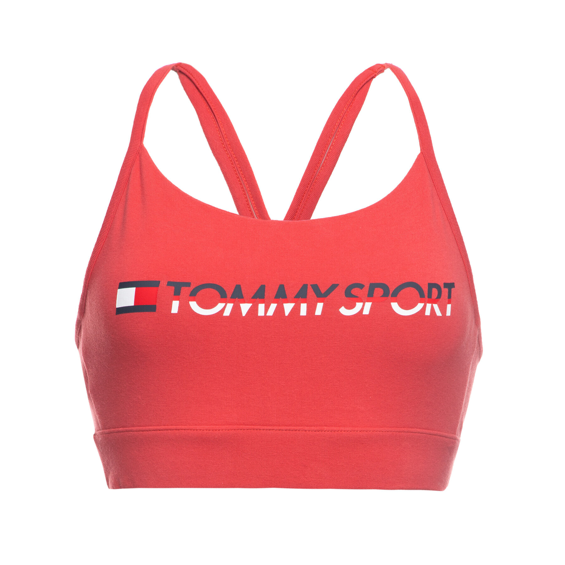 Tommy Sport Podprsenkový top Sports Bra Low Impact S10S100046 Červená - Pepit.cz