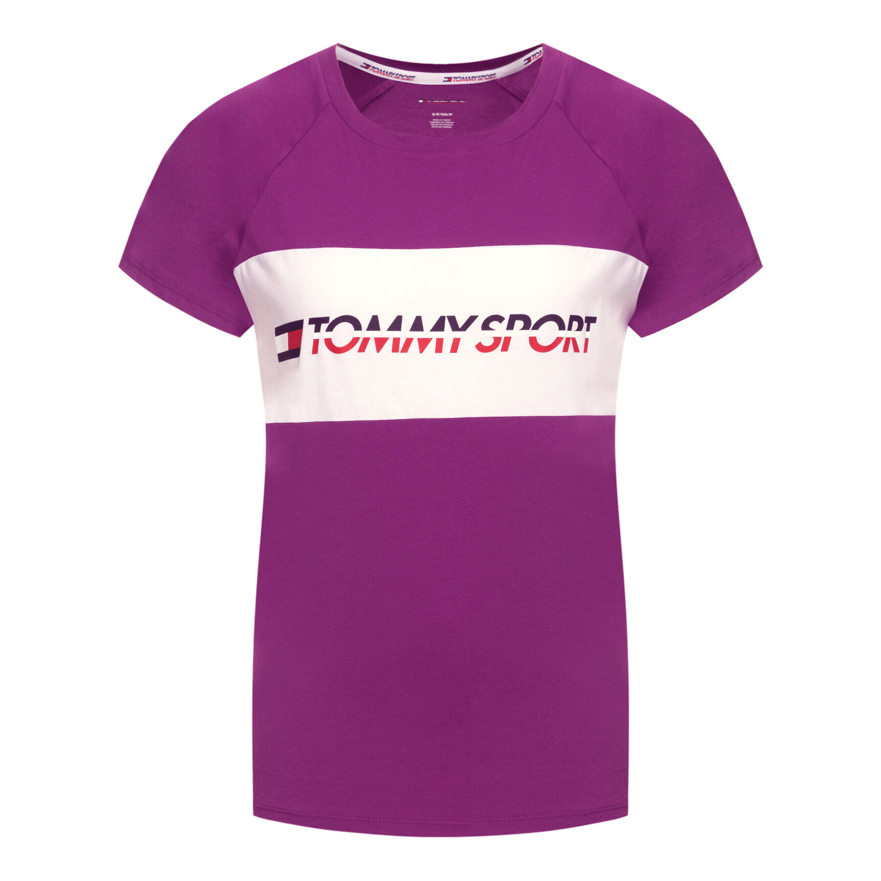 Tommy Sport T-Shirt Blocked Tee Logo S10S100331 Fialová Regular Fit - Pepit.cz