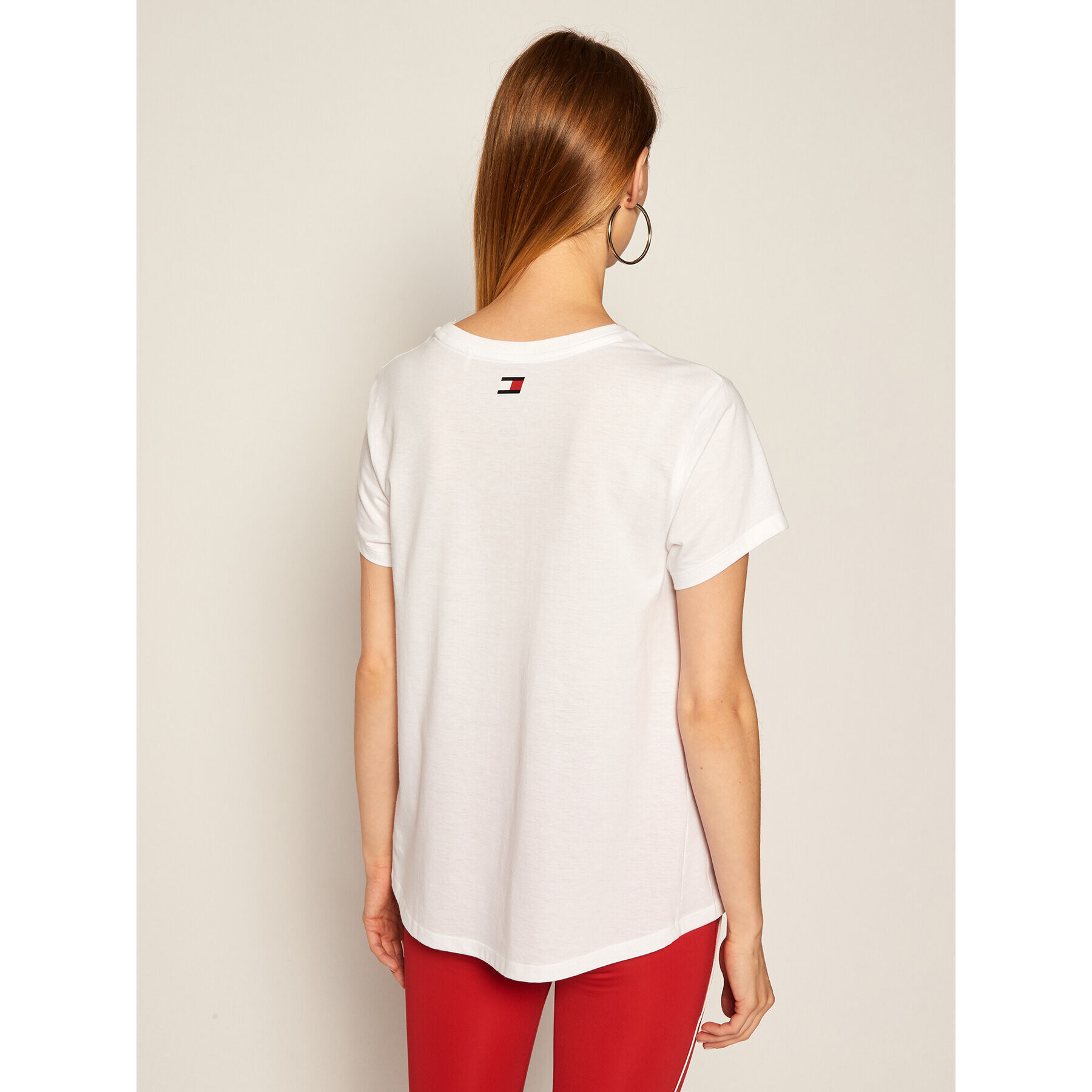 Tommy Sport T-Shirt Chest Logo S10S100445 Bílá Regular Fit - Pepit.cz