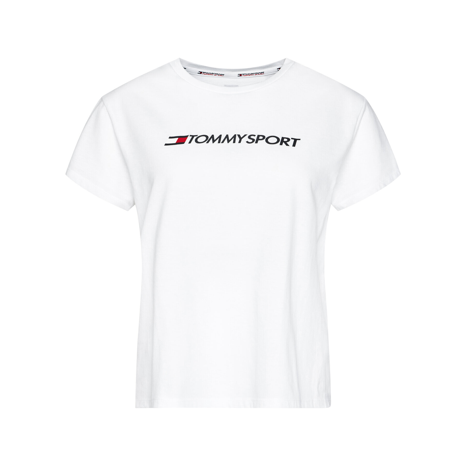 Tommy Sport T-Shirt Chest Logo S10S100445 Bílá Regular Fit - Pepit.cz