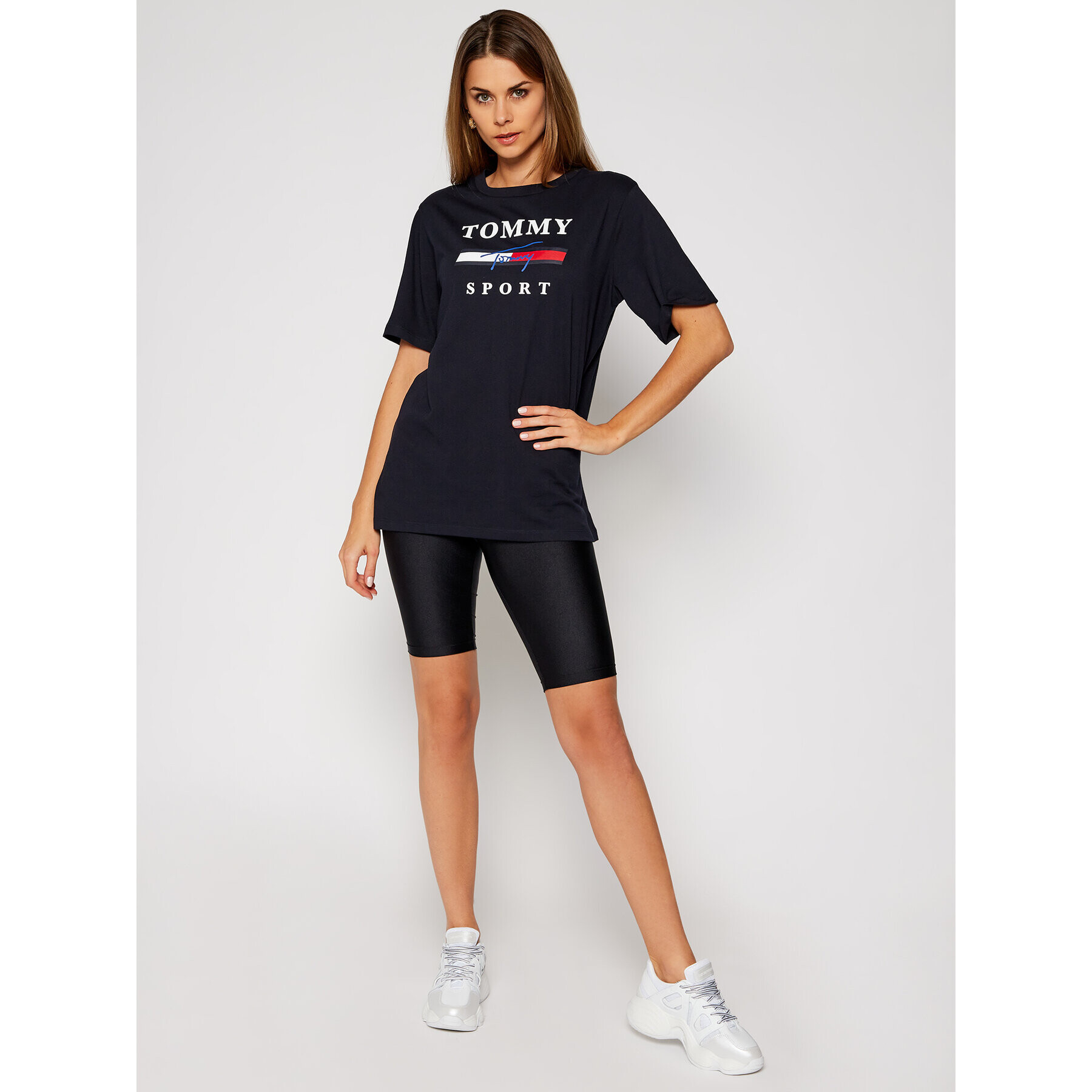 Tommy Sport T-Shirt Graphic S10S100694 Tmavomodrá Regular Fit - Pepit.cz