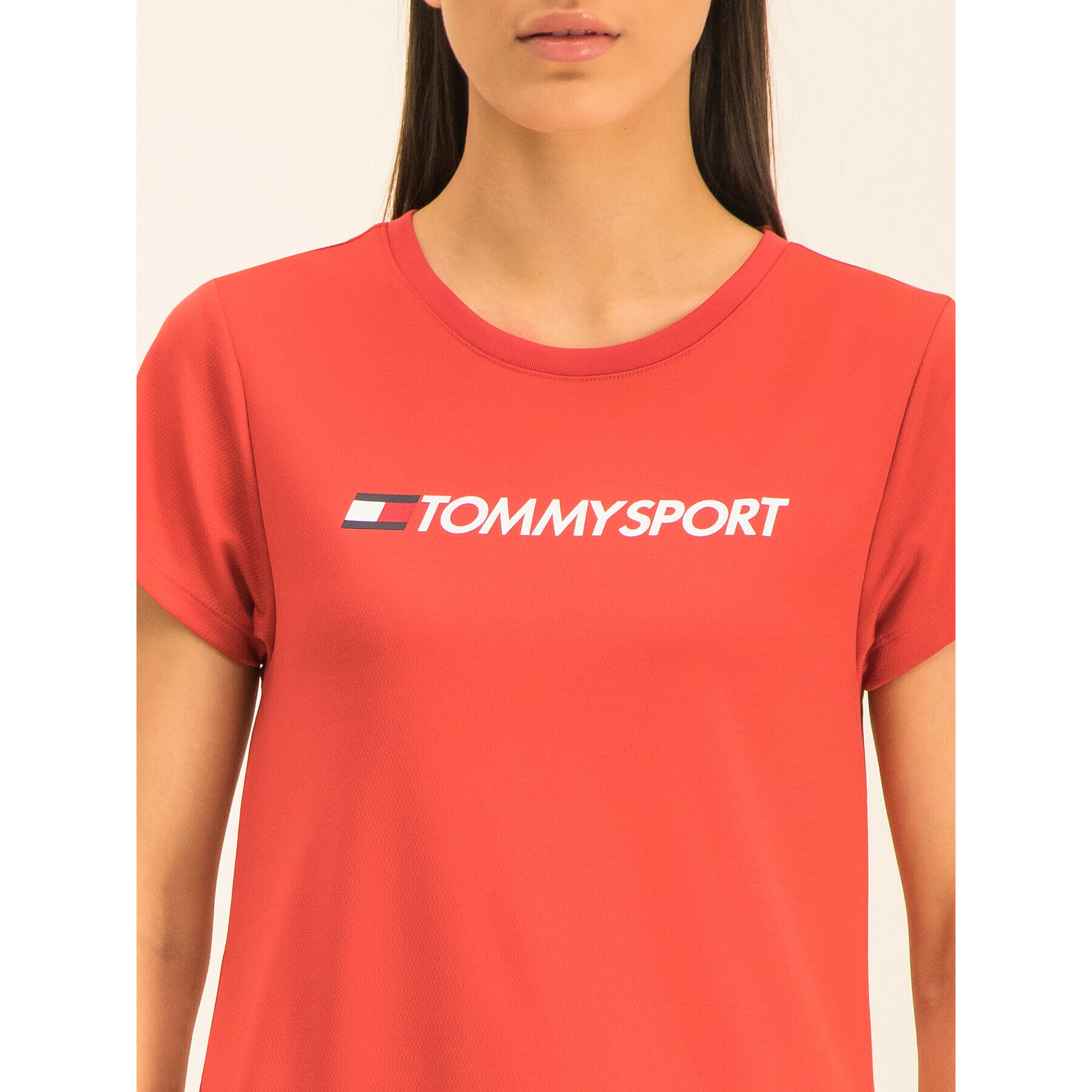 Tommy Sport T-Shirt Tee Chest Logo S10S100055 Červená Regular Fit - Pepit.cz