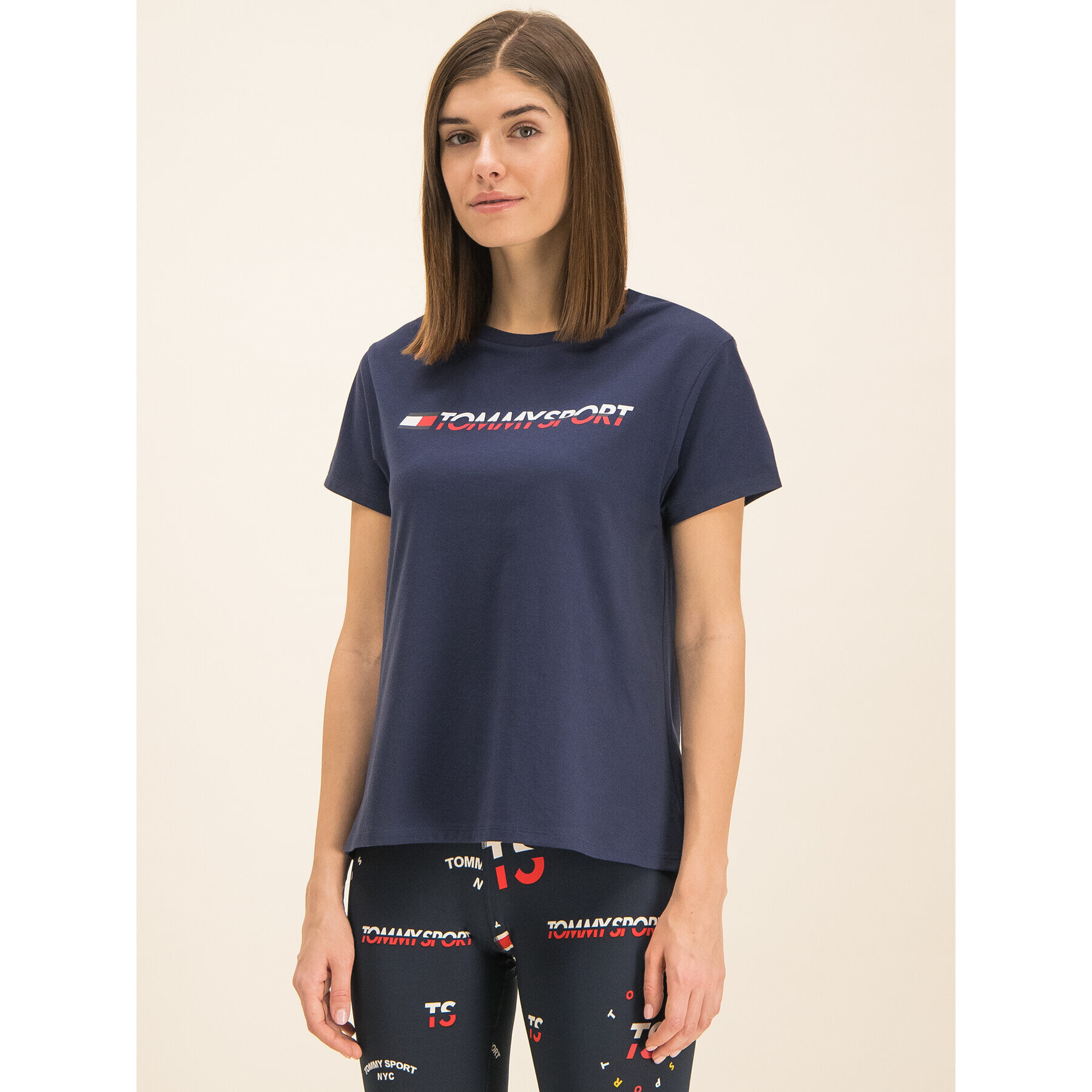 Tommy Sport T-Shirt Tee Logo S10S100061 Tmavomodrá Regular Fit - Pepit.cz