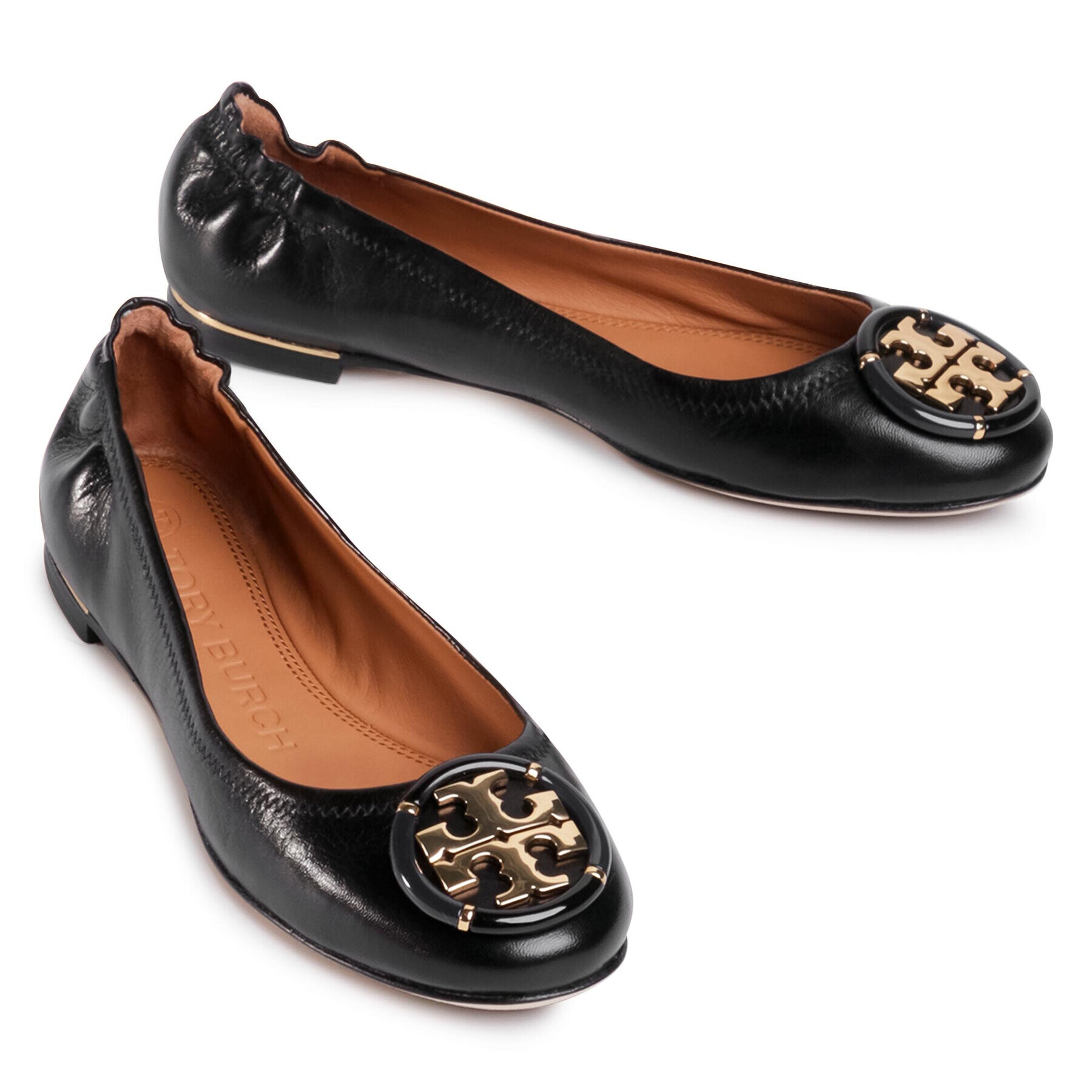 Tory Burch Baleríny Minnie Ballet With Multi Logo 74062 Černá - Pepit.cz