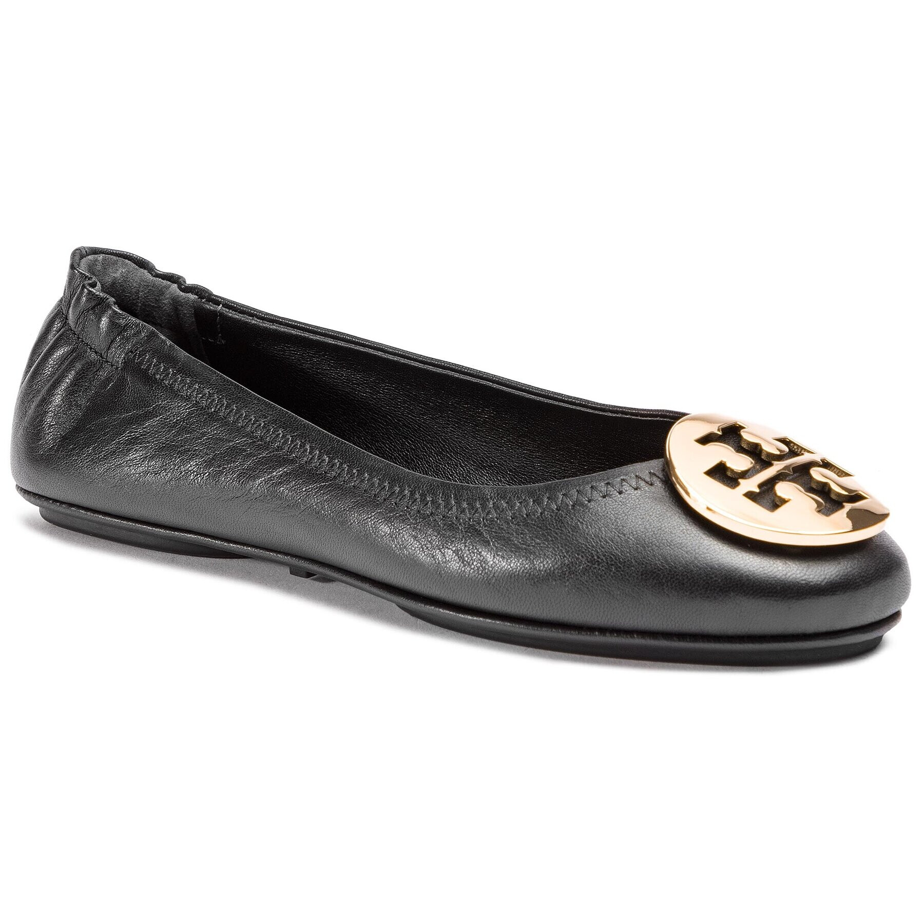 Tory Burch Baleríny Minnie Travel Ballet With Metal Logo 50393 Černá - Pepit.cz