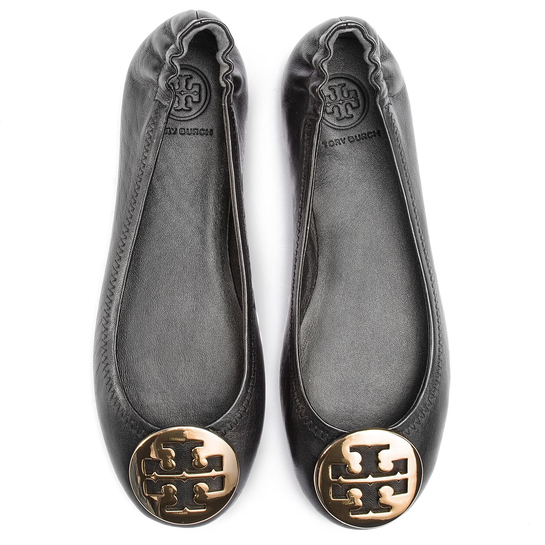 Tory Burch Baleríny Minnie Travel Ballet With Metal Logo 50393 Černá - Pepit.cz