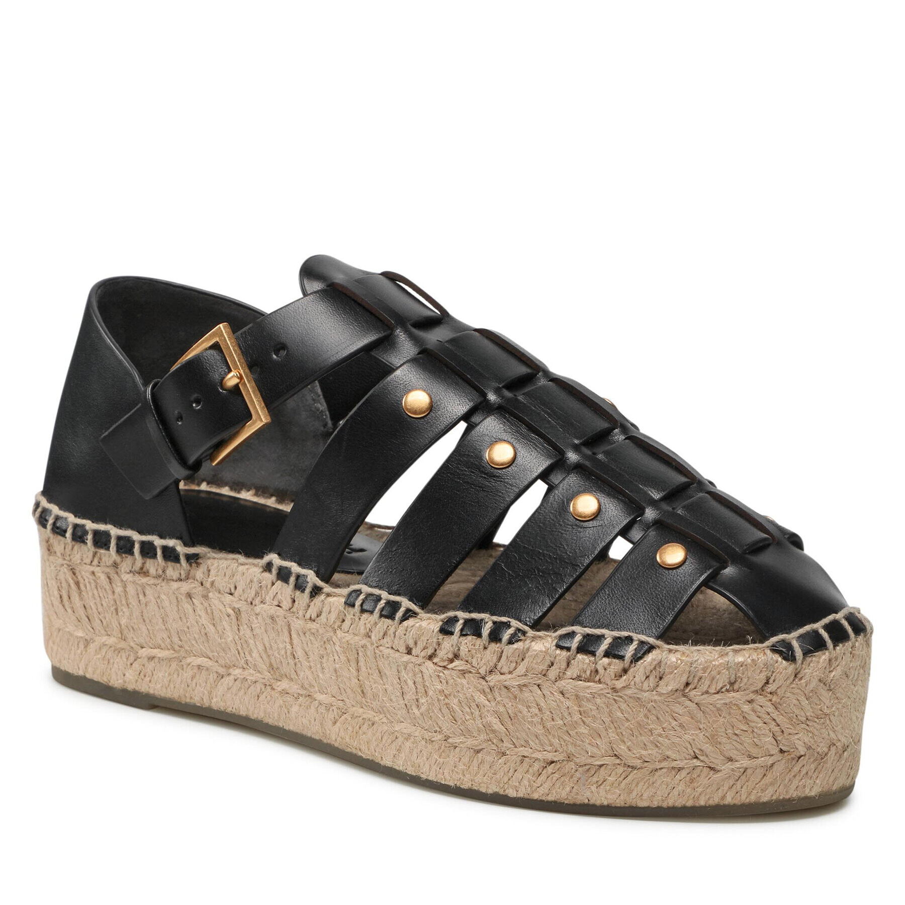 Tory Burch Espadrilky Fisherman Flatform Espadrille 90554 Černá - Pepit.cz