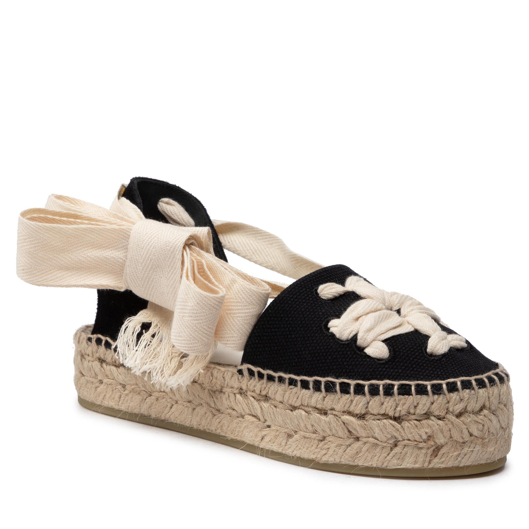 Tory Burch Espadrilky Woven Double Espadrille 140308 Černá - Pepit.cz